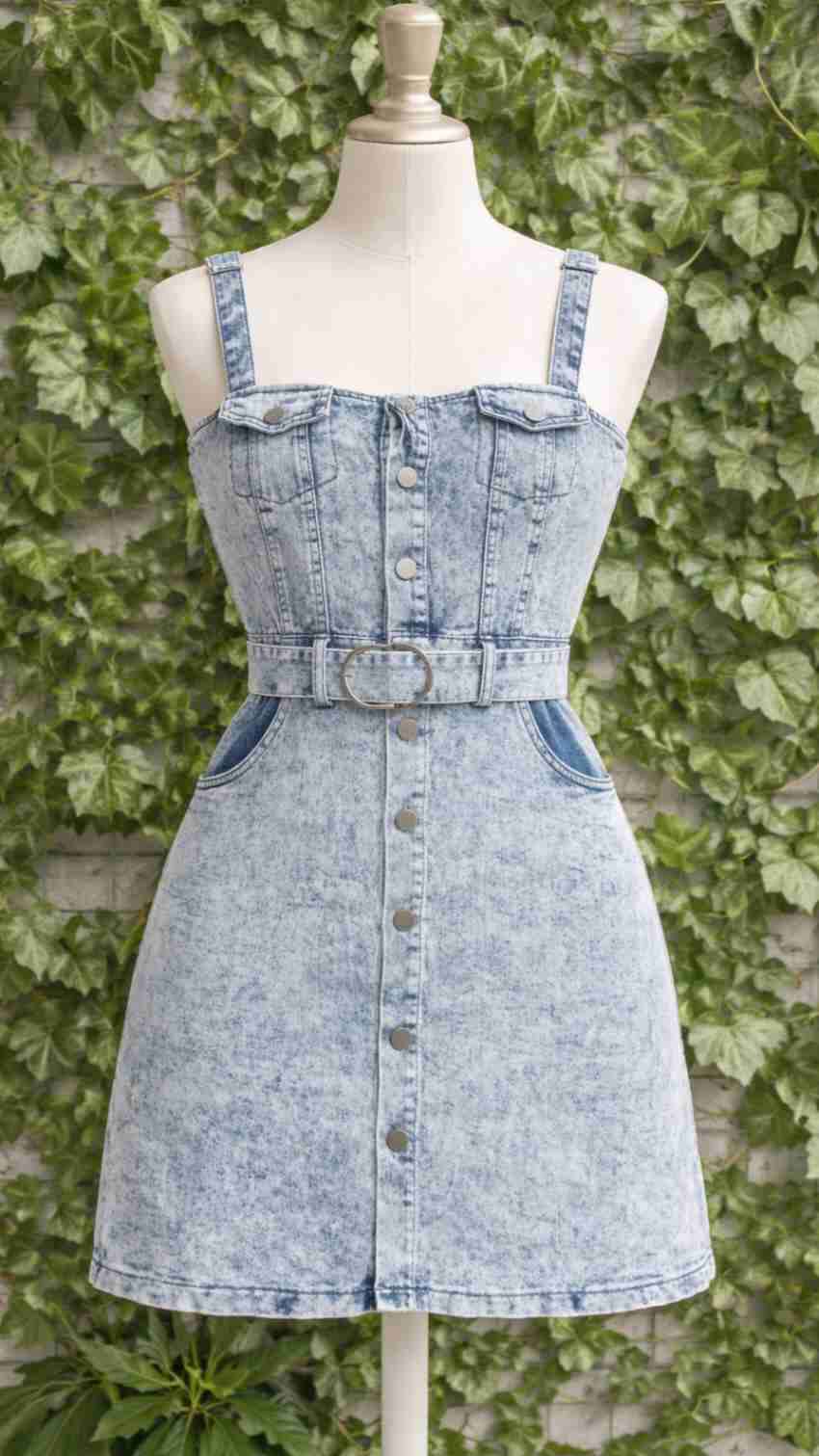 Vestido de mezclilla azul claro talla S - 1