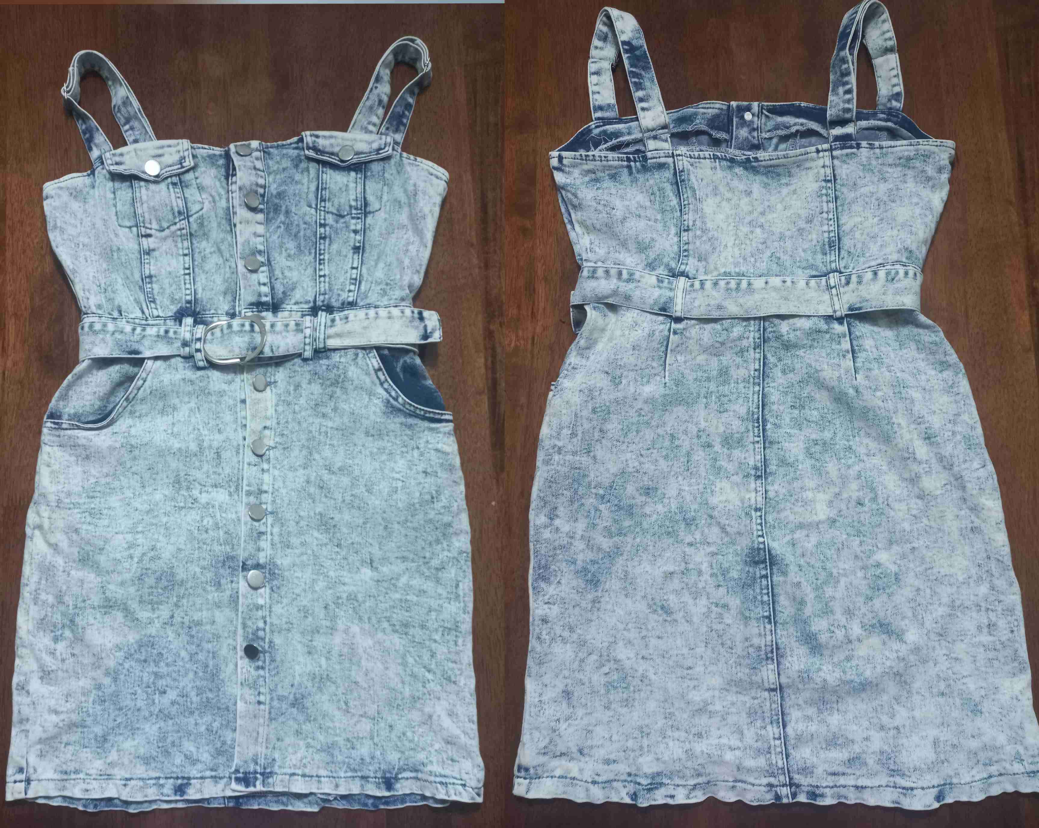 Vestido de mezclilla azul claro talla S - 2