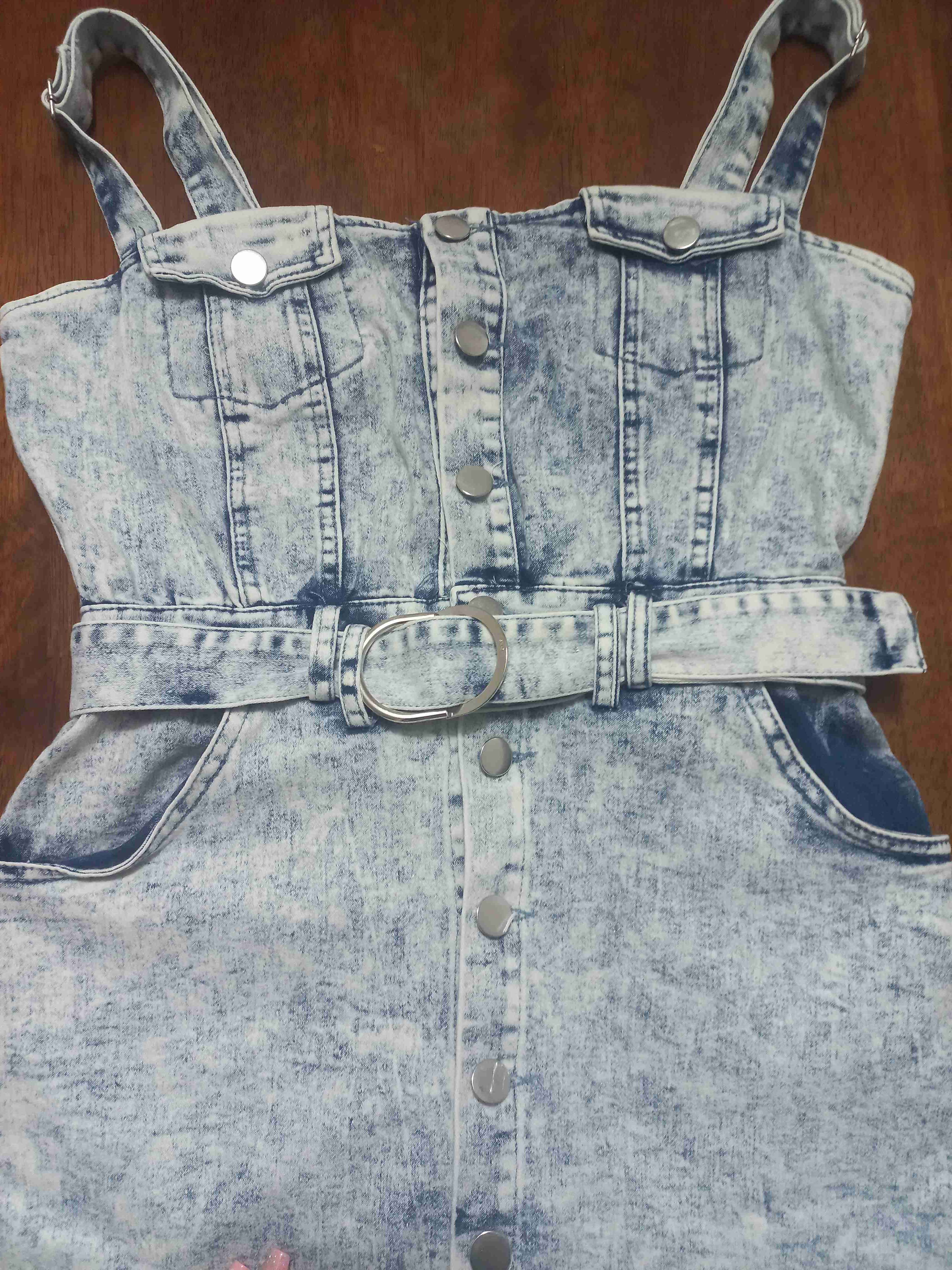 Vestido de mezclilla azul claro talla S - 3