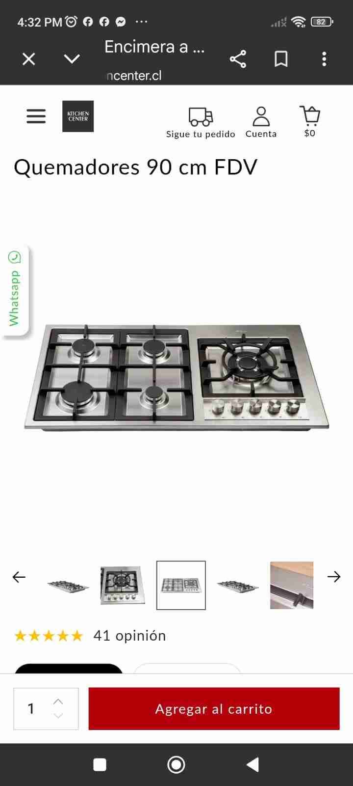 Encimera a gas 90 cm FDV - miniatura 1