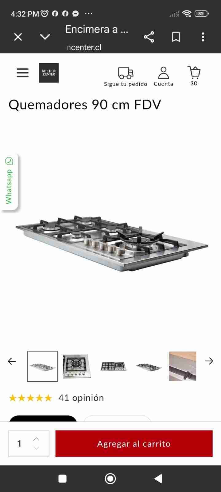 Encimera a gas 90 cm FDV - miniatura 2