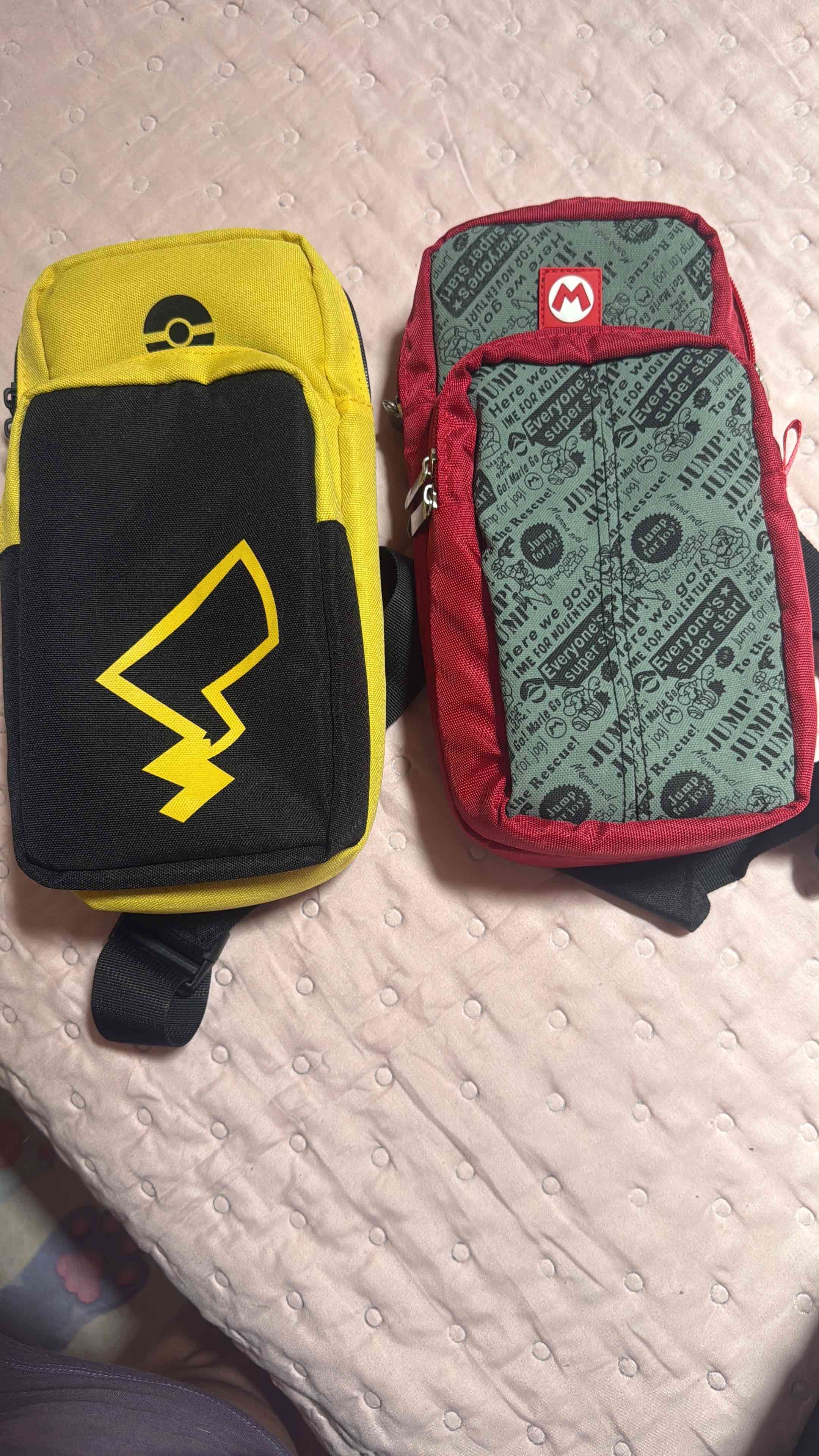 Mochilas Pikachu y Mario para Nintendo switch