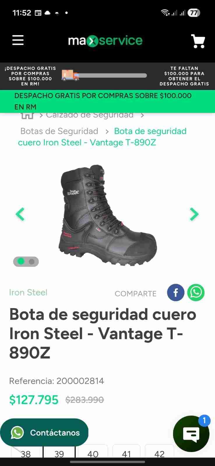 Bota seguridad cuero Iron Steel - 1