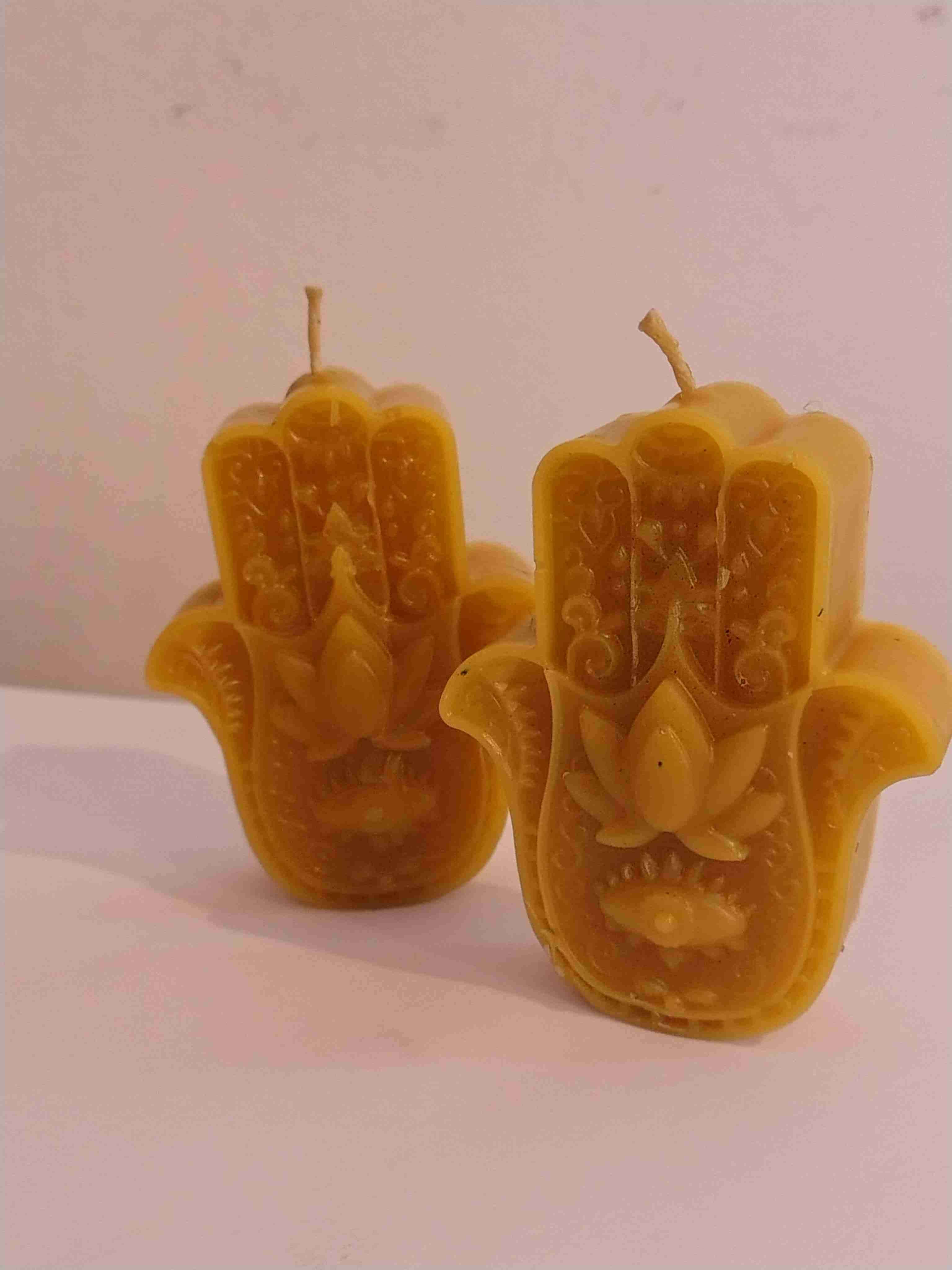 Velas Miel forma de mano de Fátima - 5