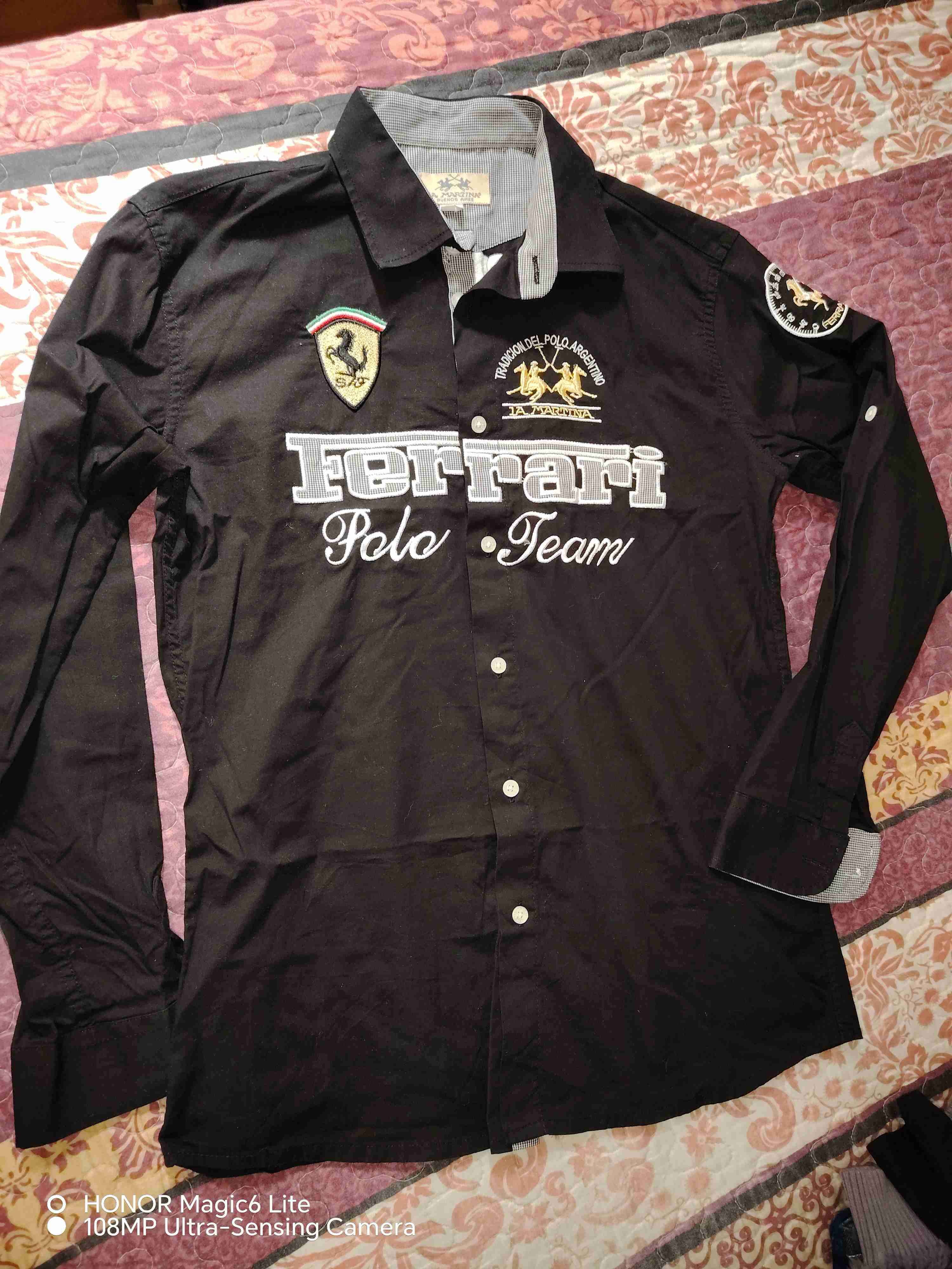 Camisa negra Ferrari Polo - miniatura 1