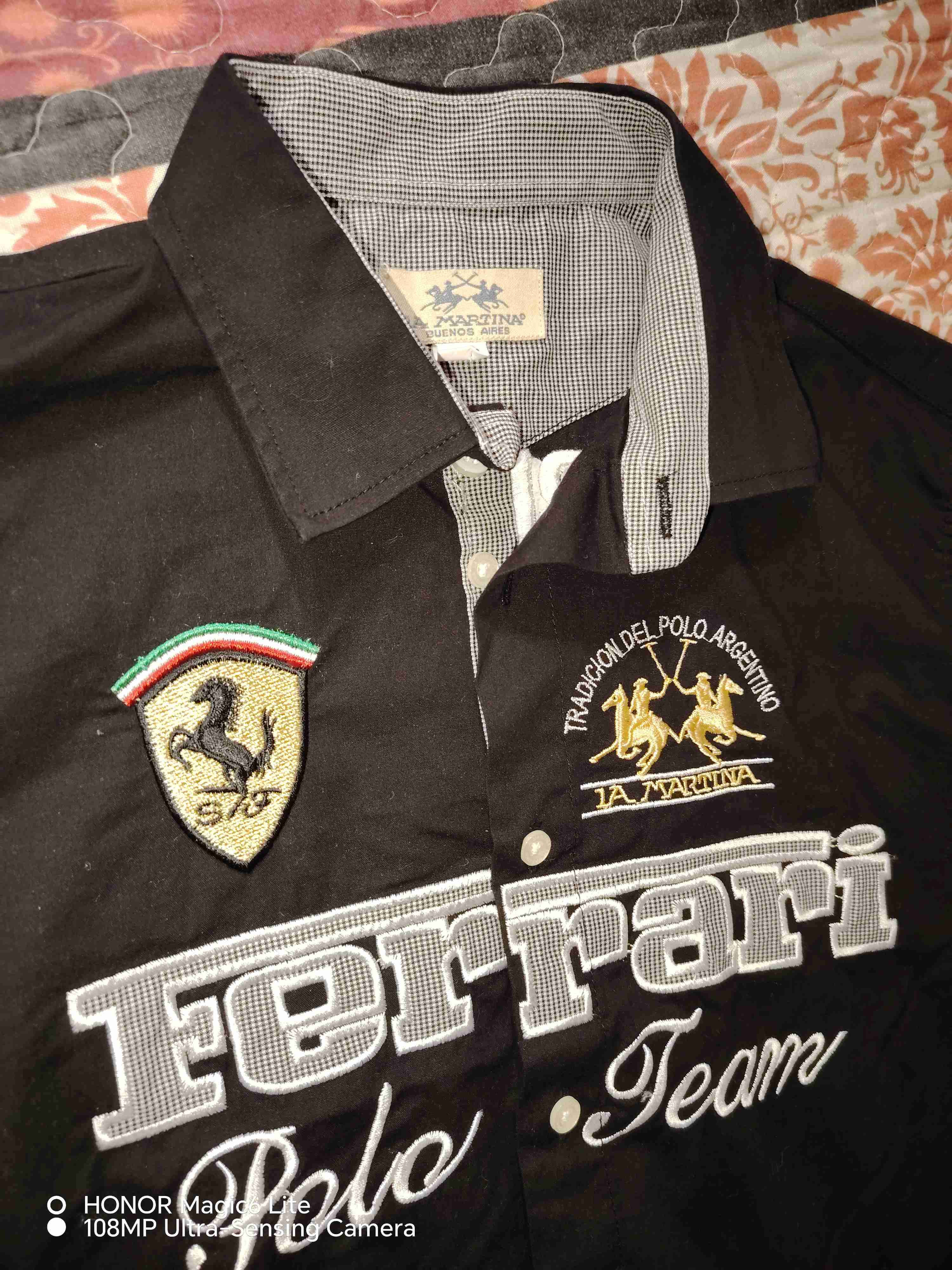 Camisa negra Ferrari Polo - miniatura 4