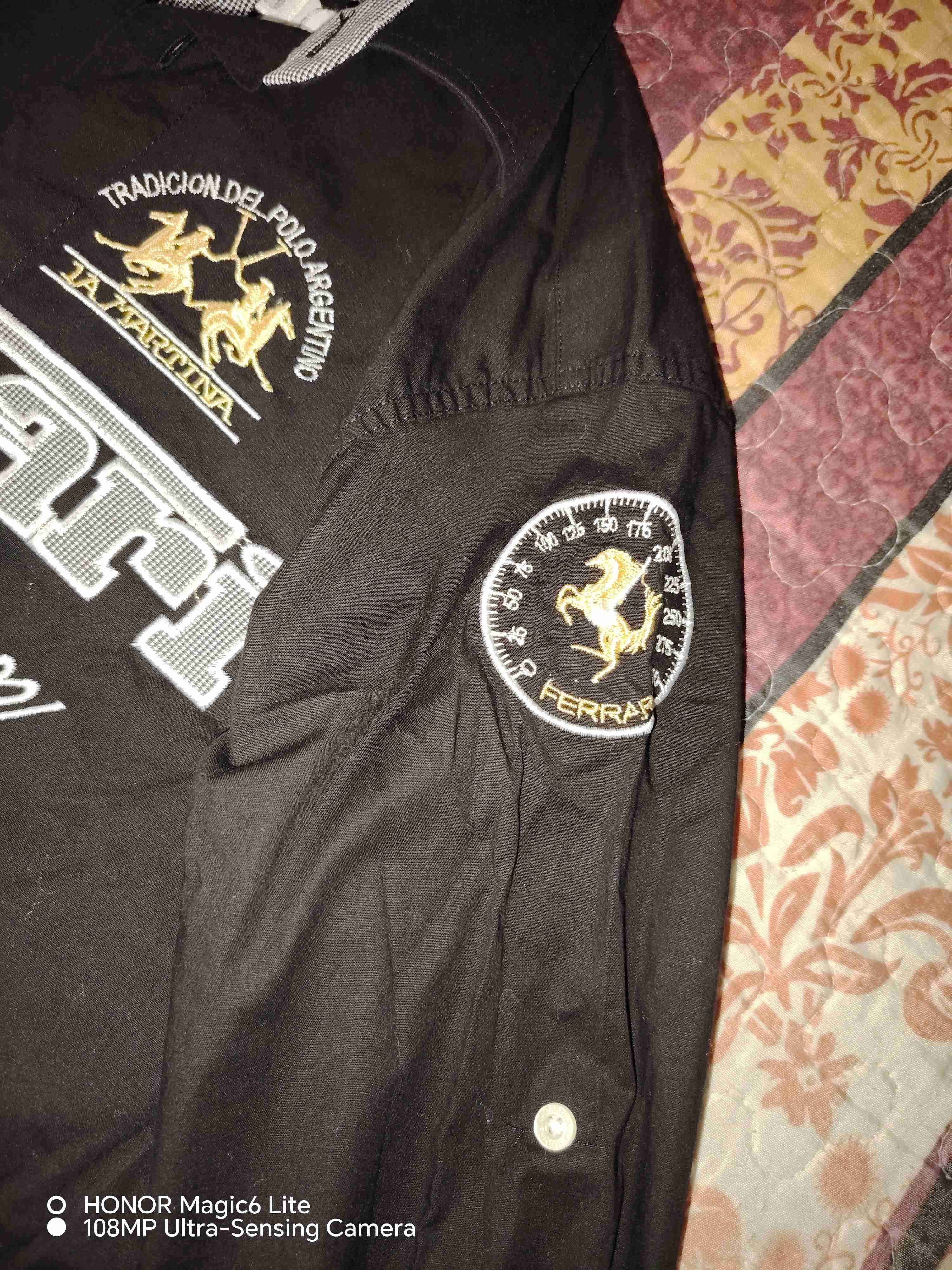 Camisa negra Ferrari Polo - miniatura 5