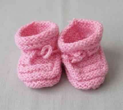 Zapatos tejidos de bebé rosados - miniatura 1