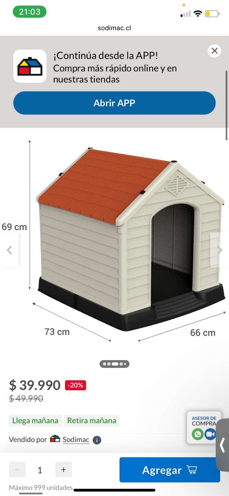 Caseta de perro grande plástica - miniatura 2