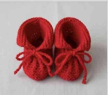 Zapatos tejido bebé rojos - 1