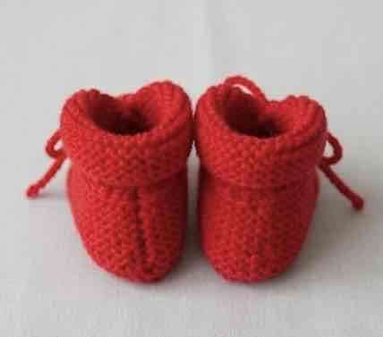 Zapatos tejido bebé rojos - 2