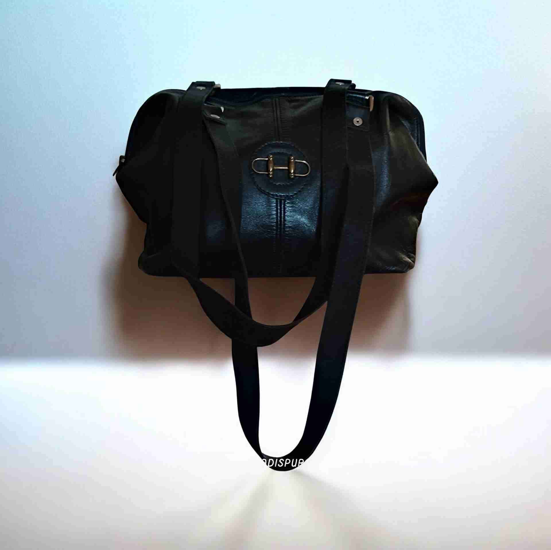 Bolso negro con correas - miniatura 2