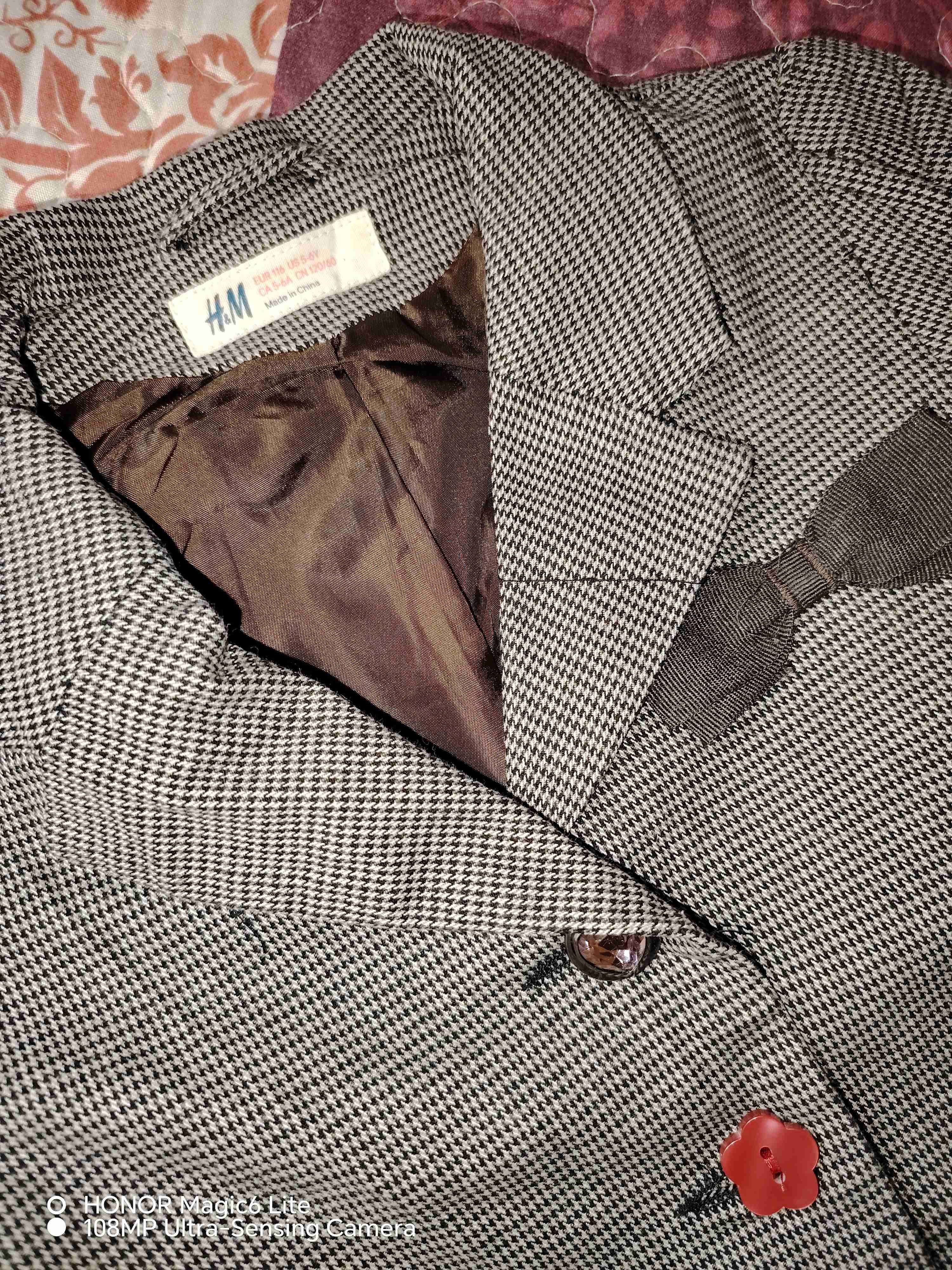 Blazer de cuadros con botones 5,6 años - miniatura 2