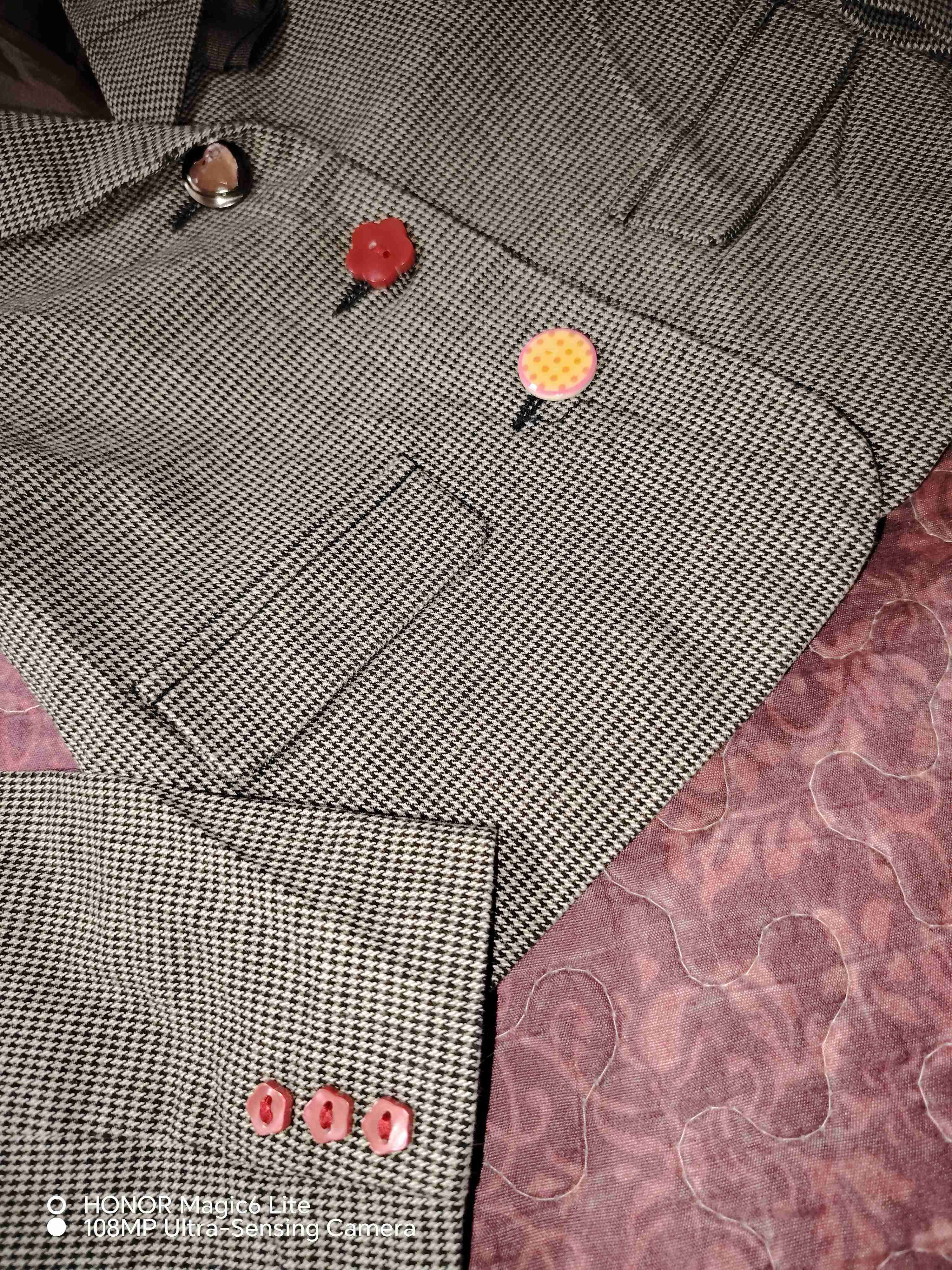 Blazer de cuadros con botones 5,6 años - miniatura 3