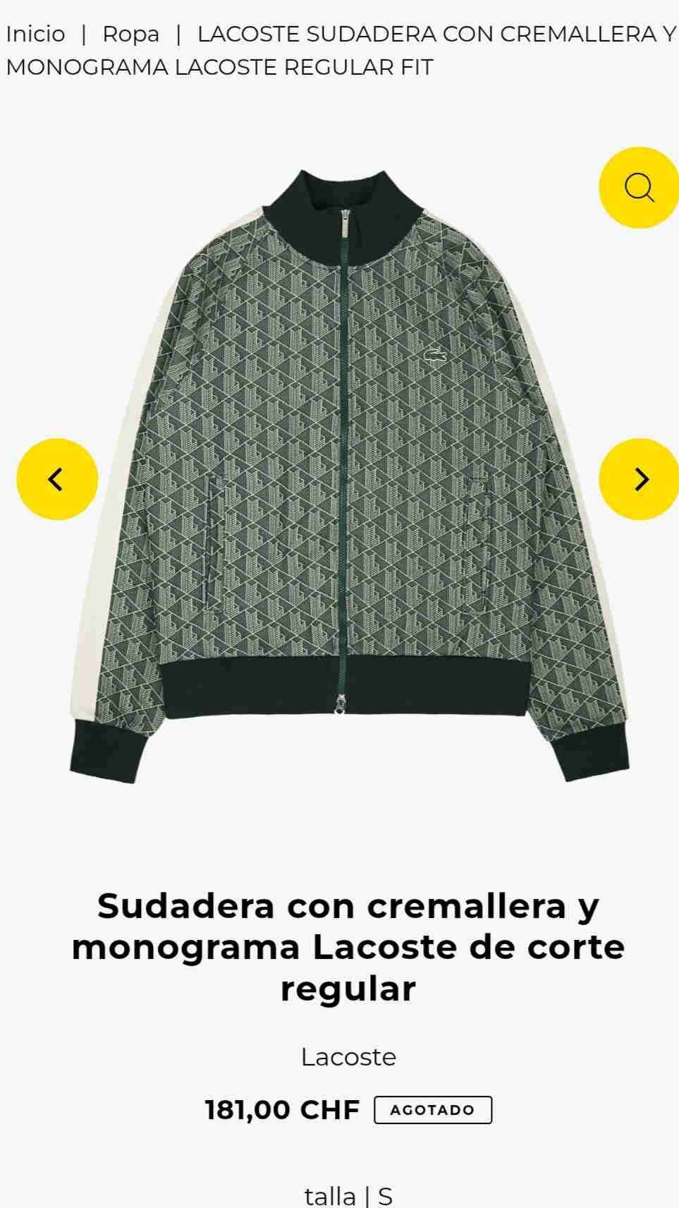 Sudadera Lacoste monograma verde original - miniatura 1