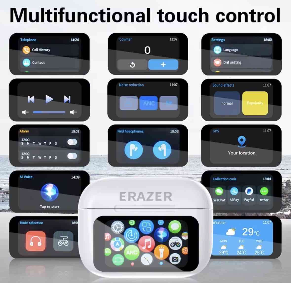 Auriculares inalámbricos con pantalla touch - miniatura 2