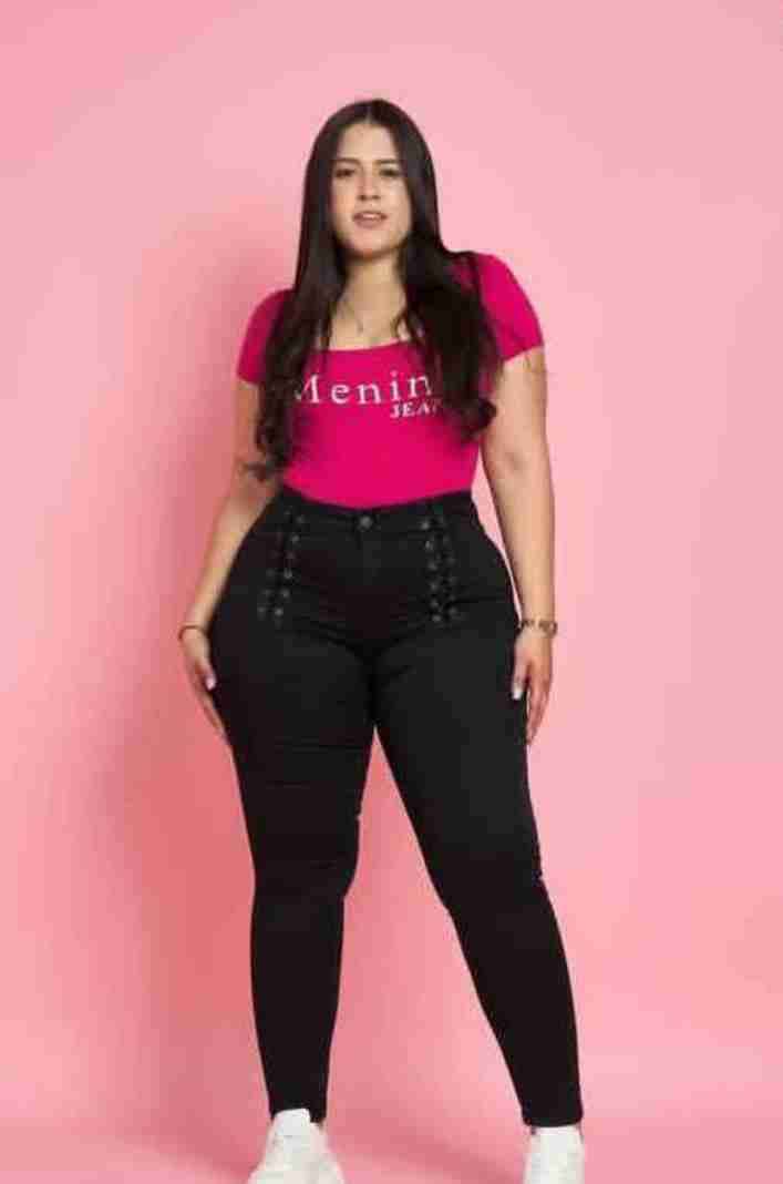 Jeans negro extralinda diseño trenzado - miniatura 1