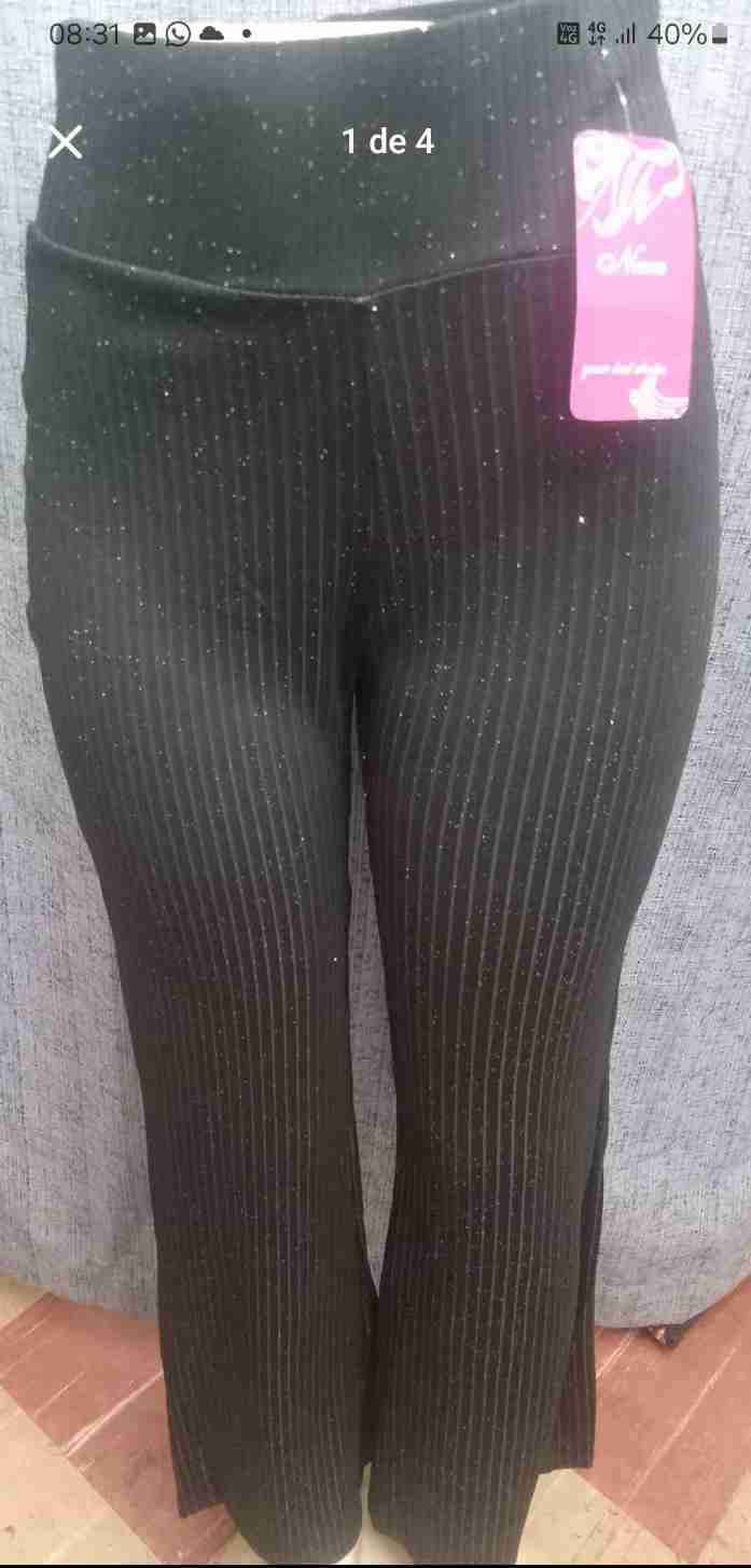 Pantalones  con brillos diseño  lineas vertical - miniatura 1