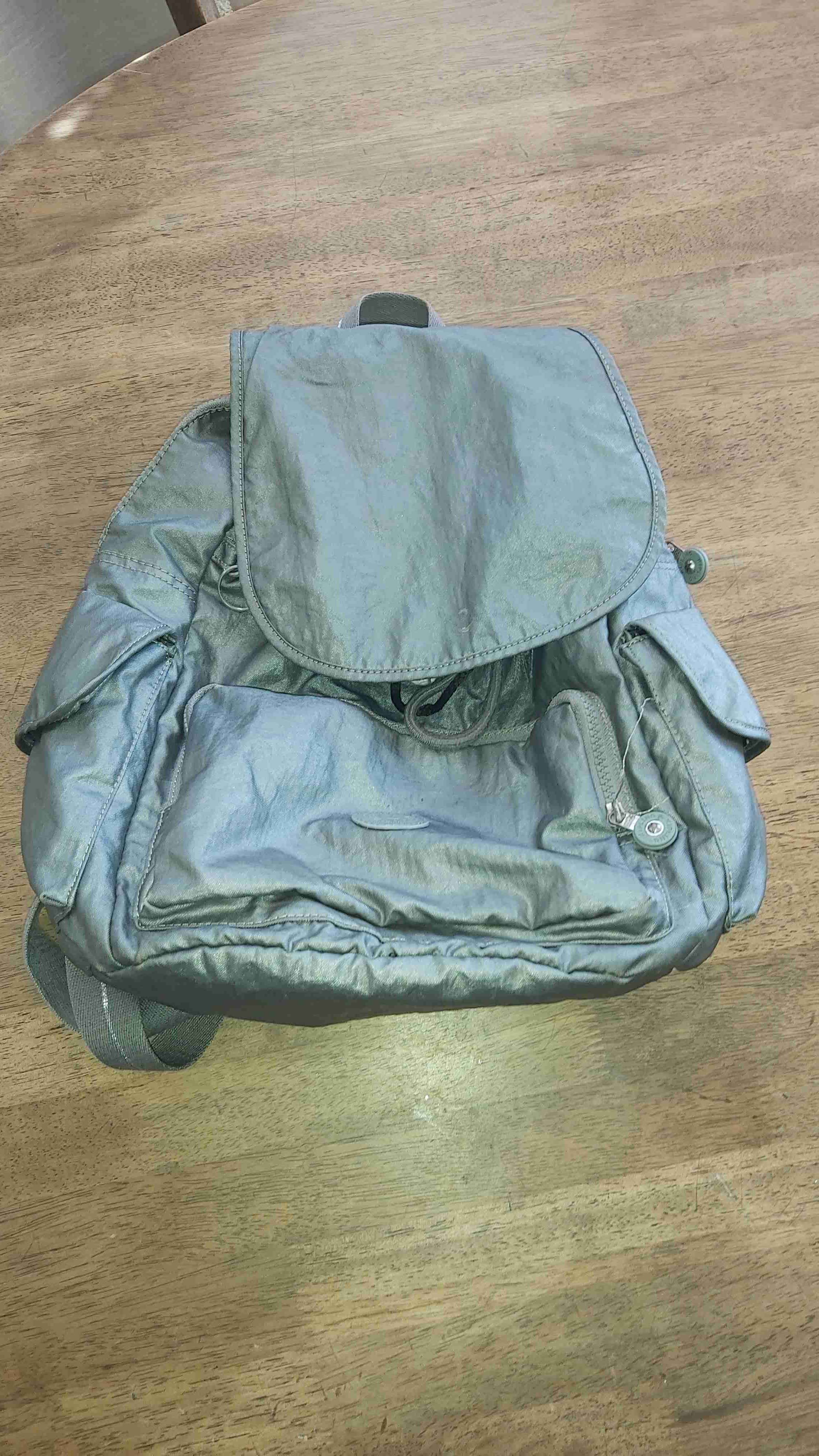 Mochila gris con bolsillo frontal kipling - miniatura 1