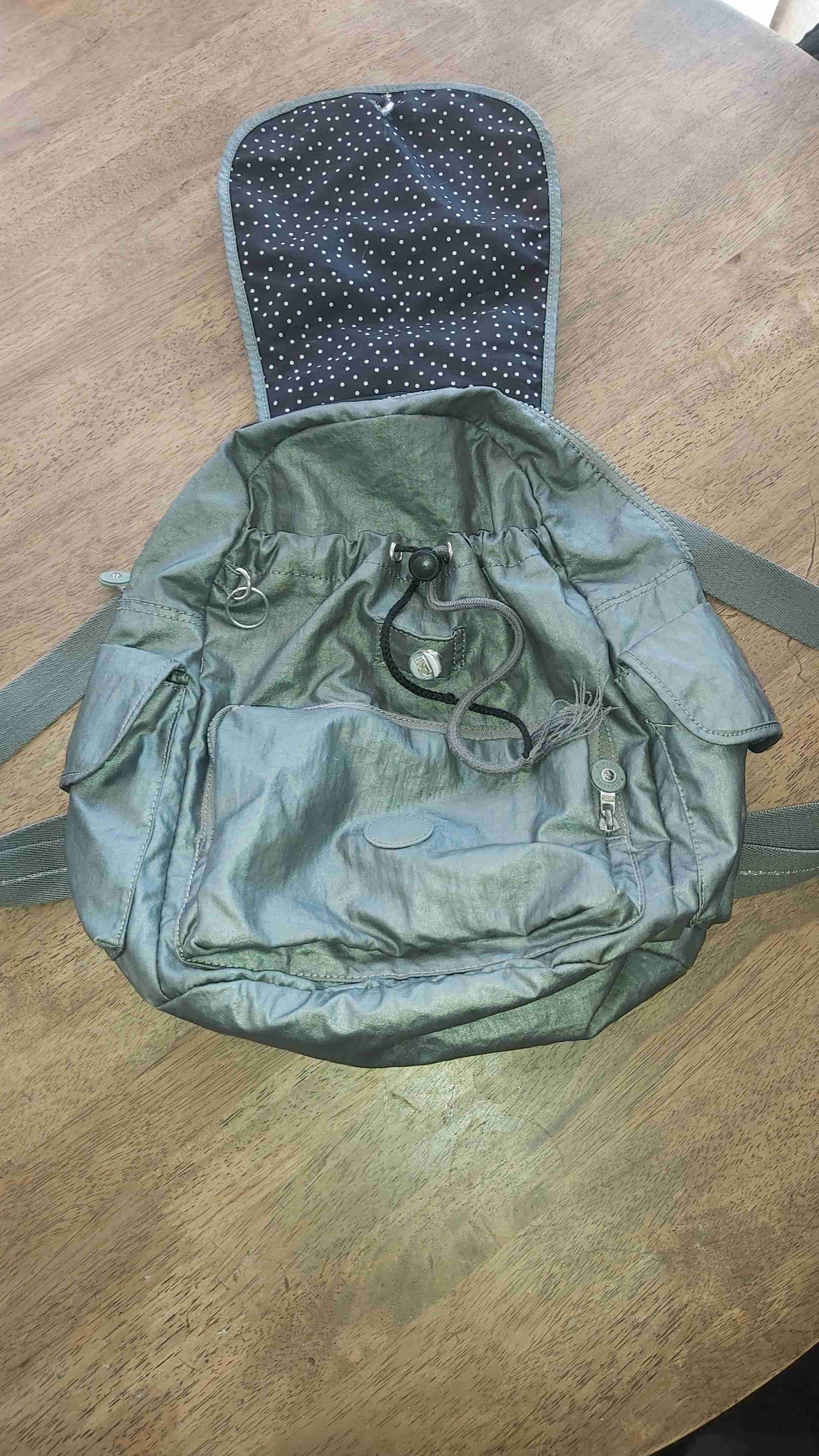 Mochila gris con bolsillo frontal kipling - miniatura 3