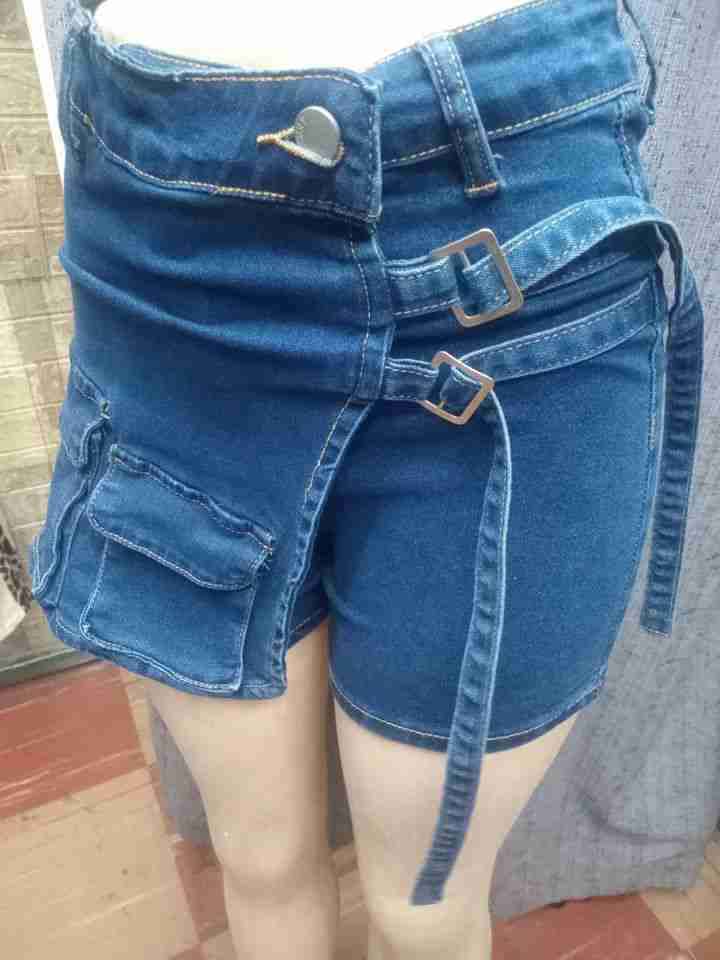 Falda Shorts ,  mezclilla .diseño bolsillo cargo - miniatura 2