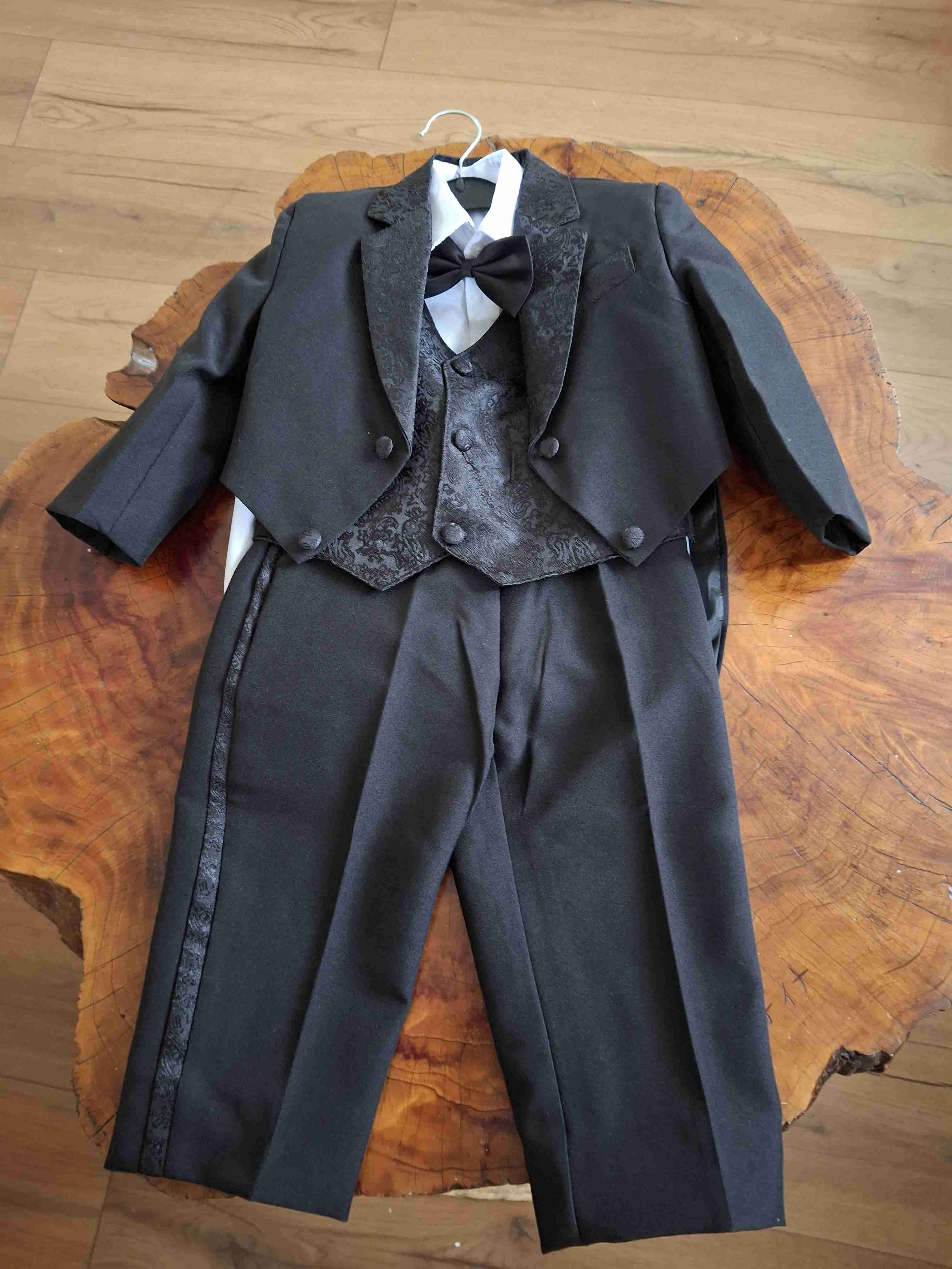 Traje de ceremonia infantil negro - miniatura 1