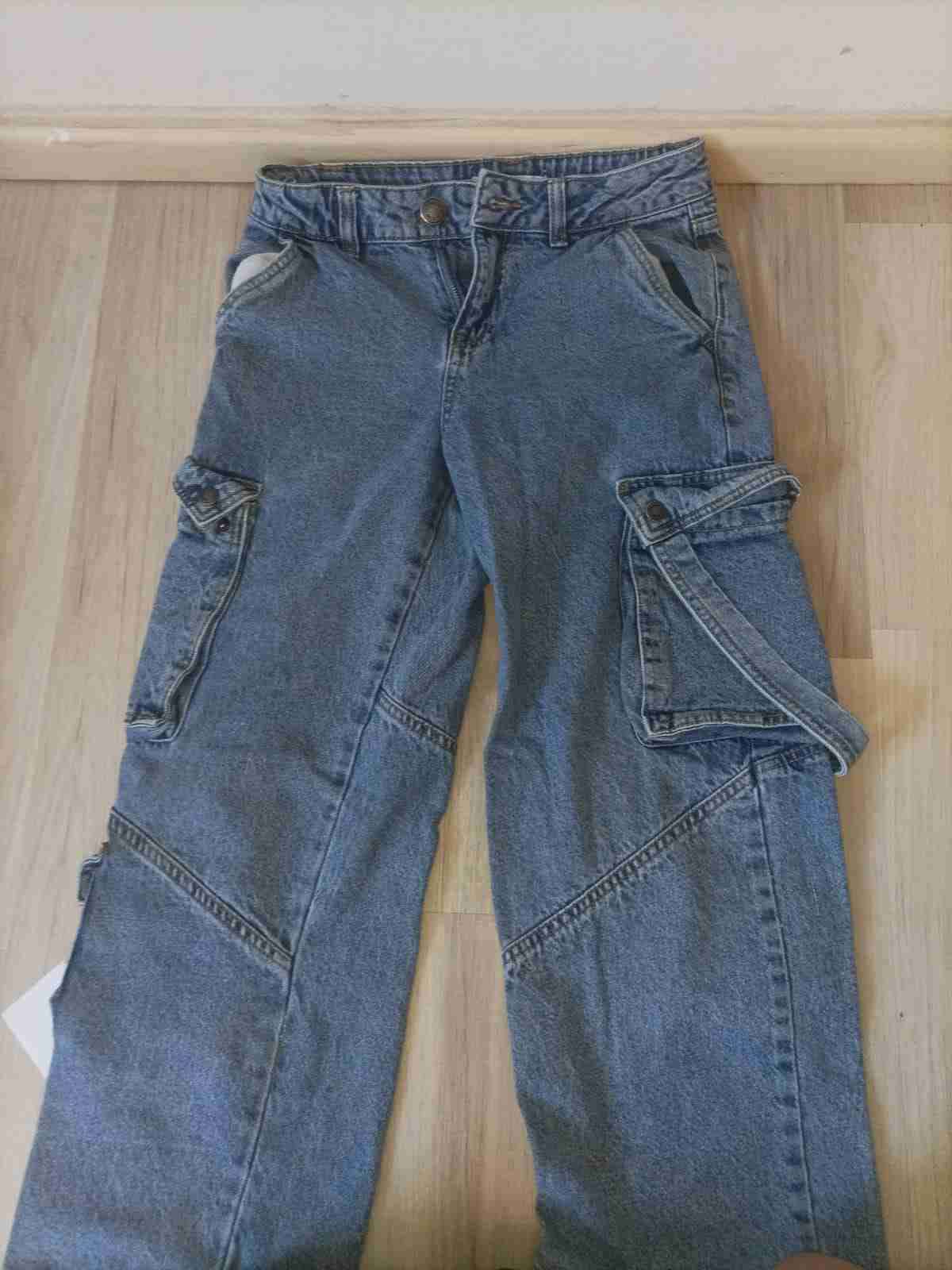 Parka azul con capucha de piel - miniatura 4