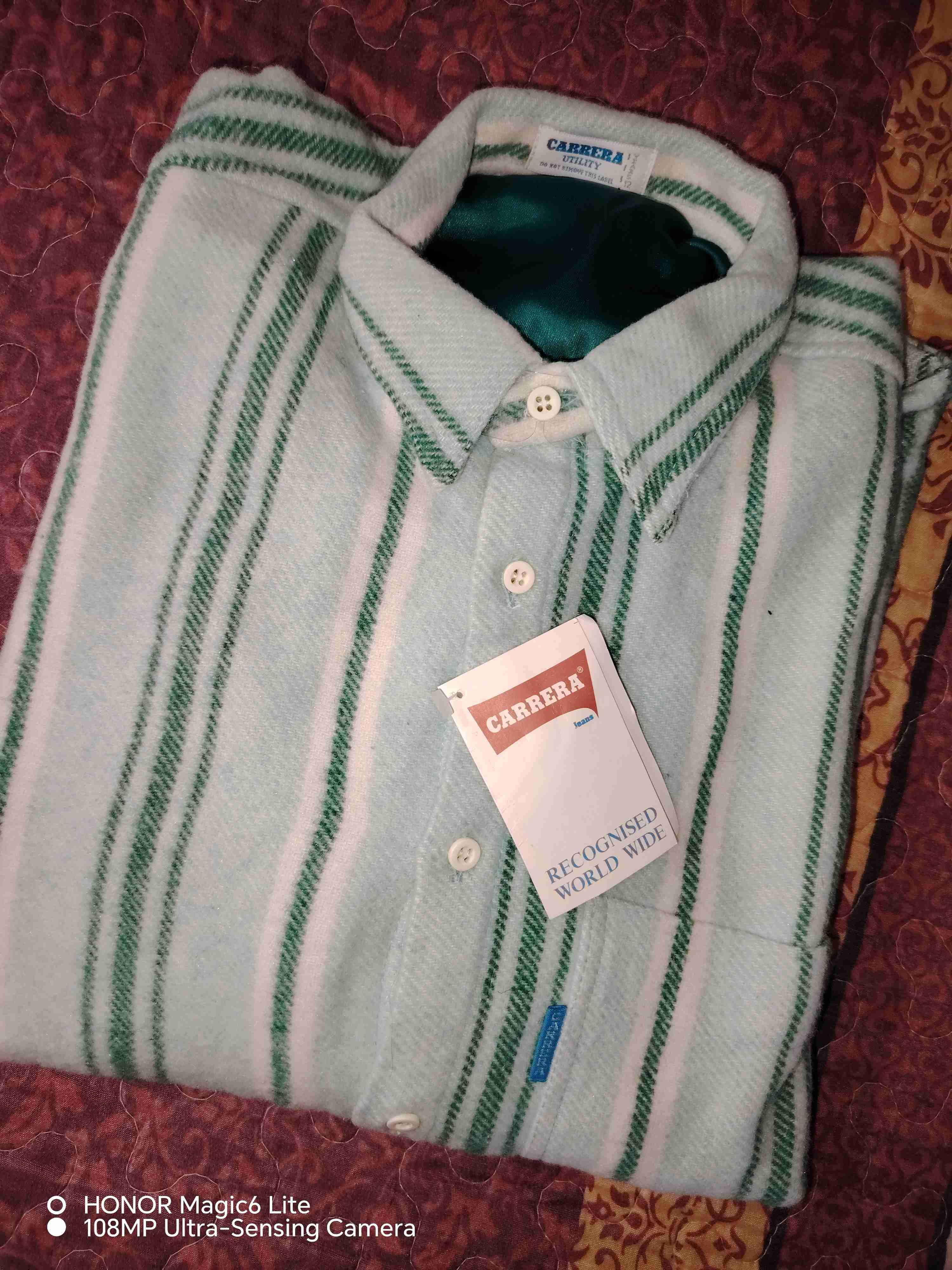 Camisa a rayas Carrera verde talla 14,16 - miniatura 2