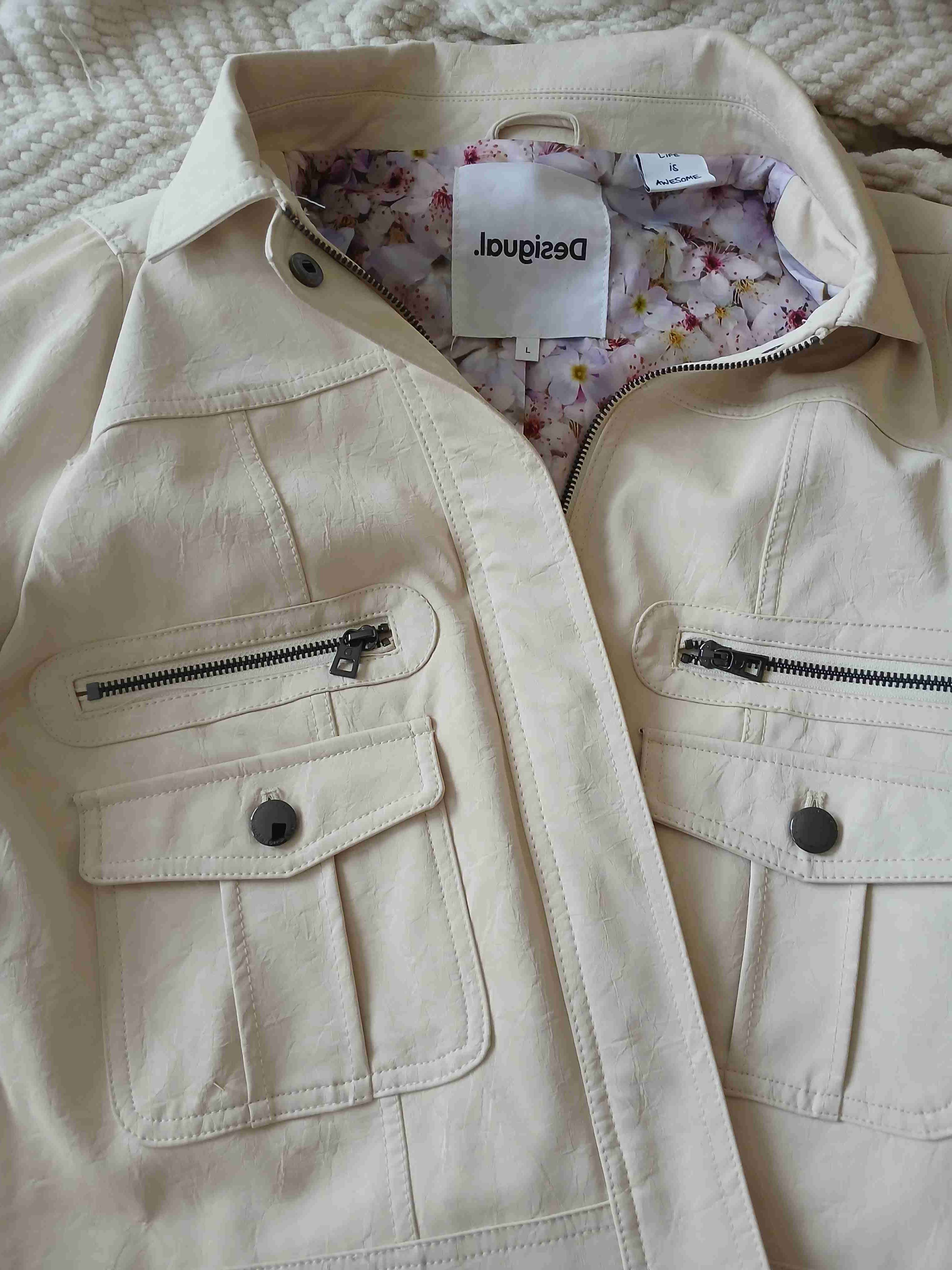 Chaqueta mujer beige Desigual - miniatura 3