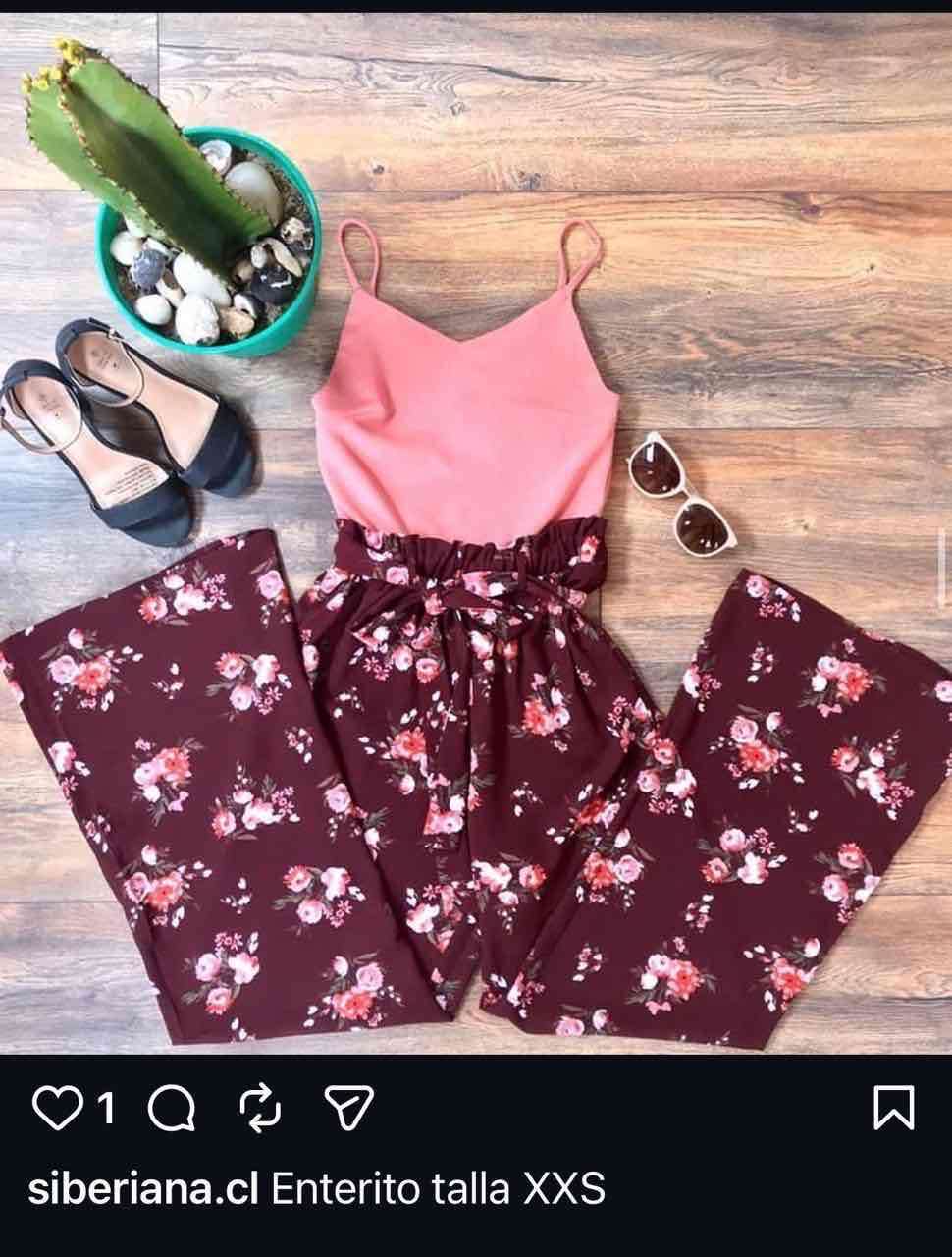 Enterito floral rosado