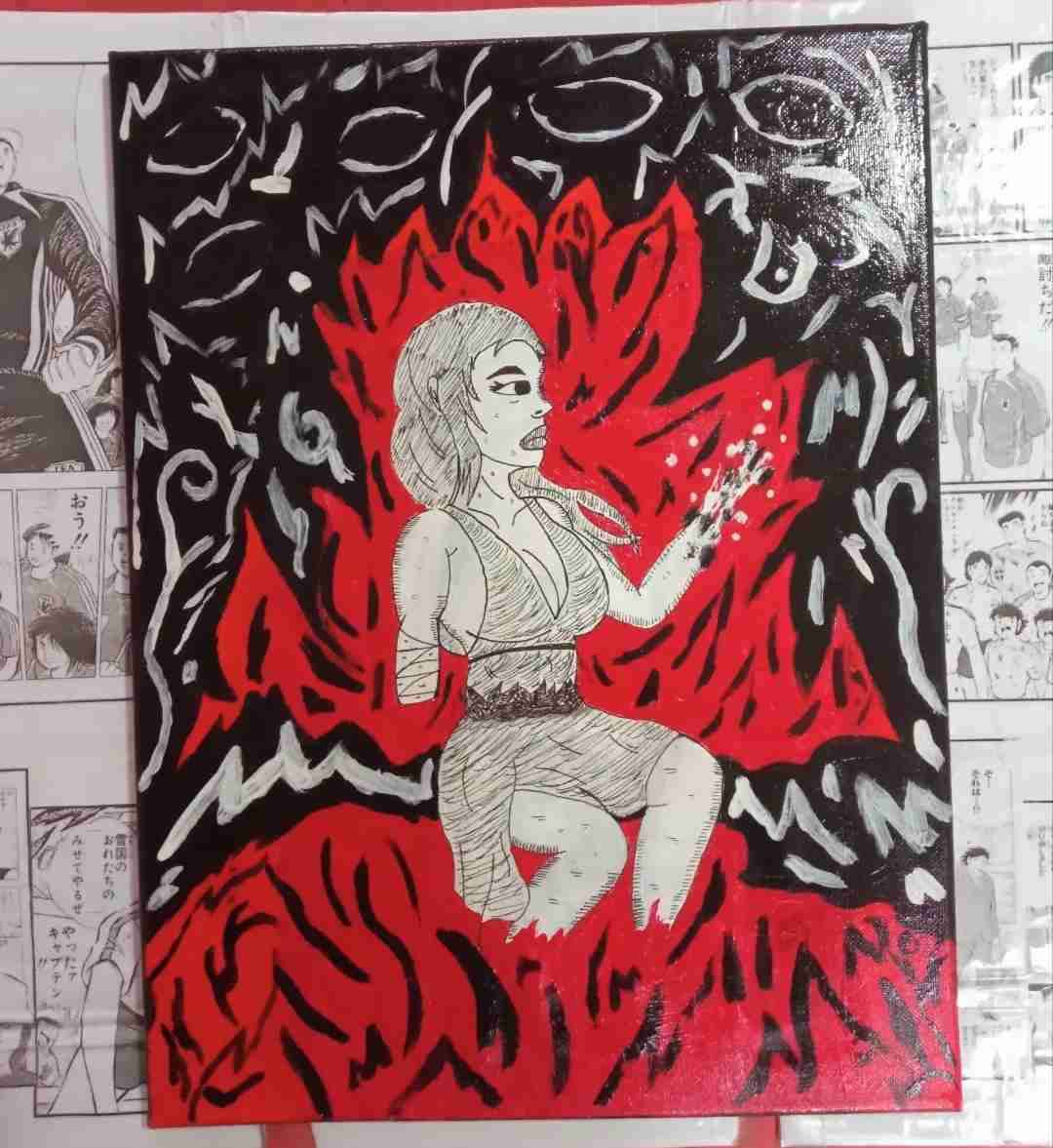 Cuadro mujer abstracta tec mixta