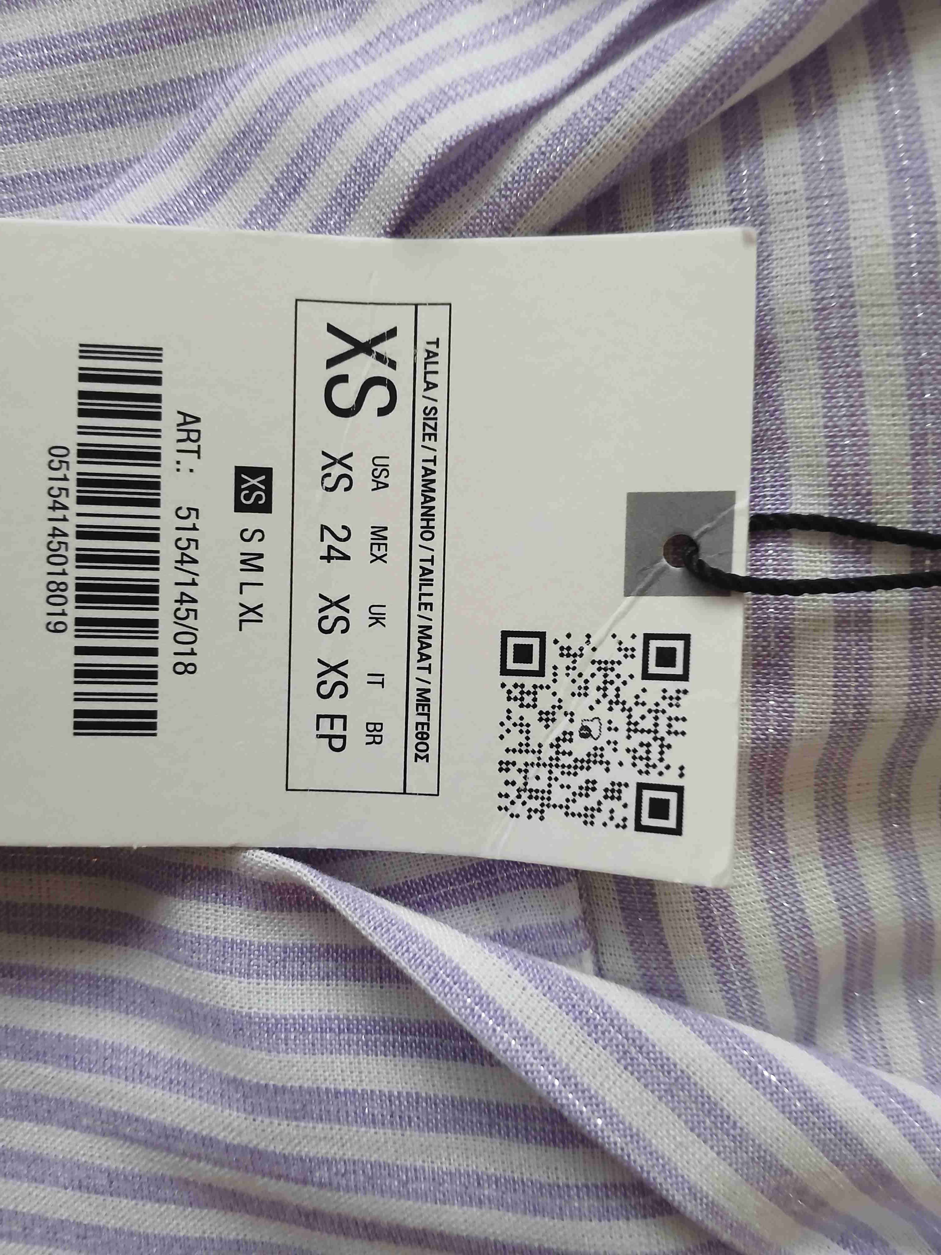 Camisa a rayas lila Zara - miniatura 5