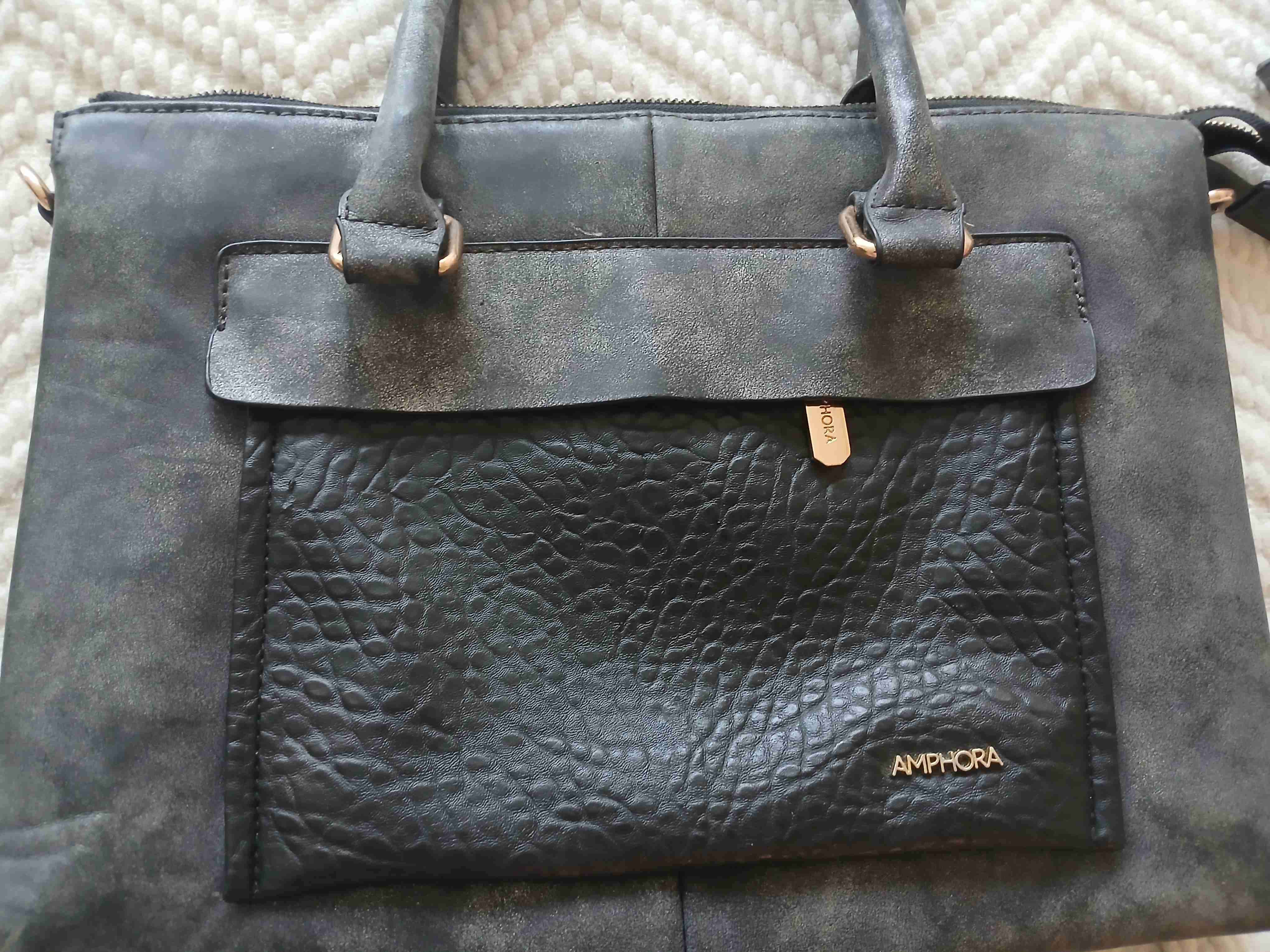 Bolso de mano negro elegante - miniatura 2