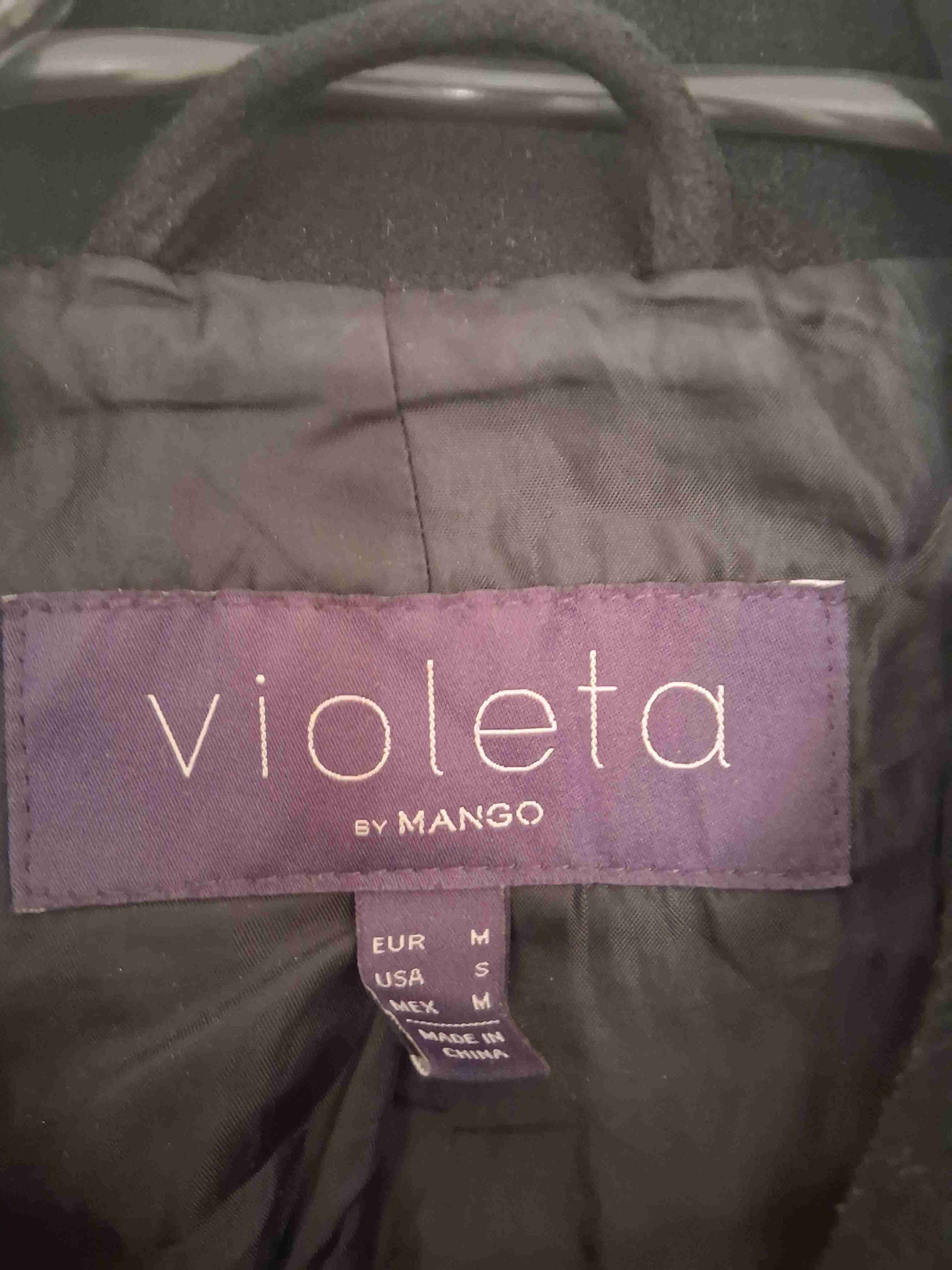 Abrigo negro - marca Violeta By Mango - 3