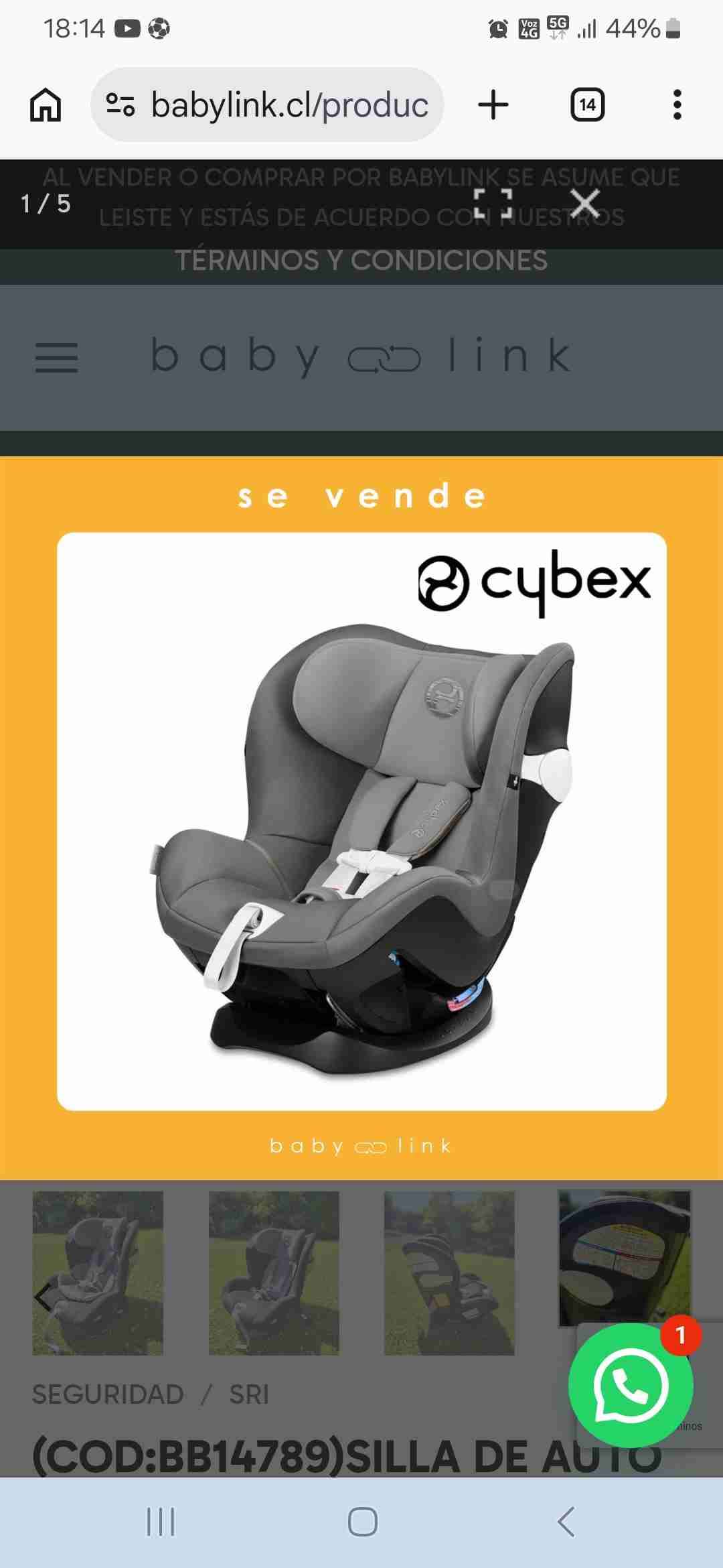 Silla de auto infantil Cybex - 6