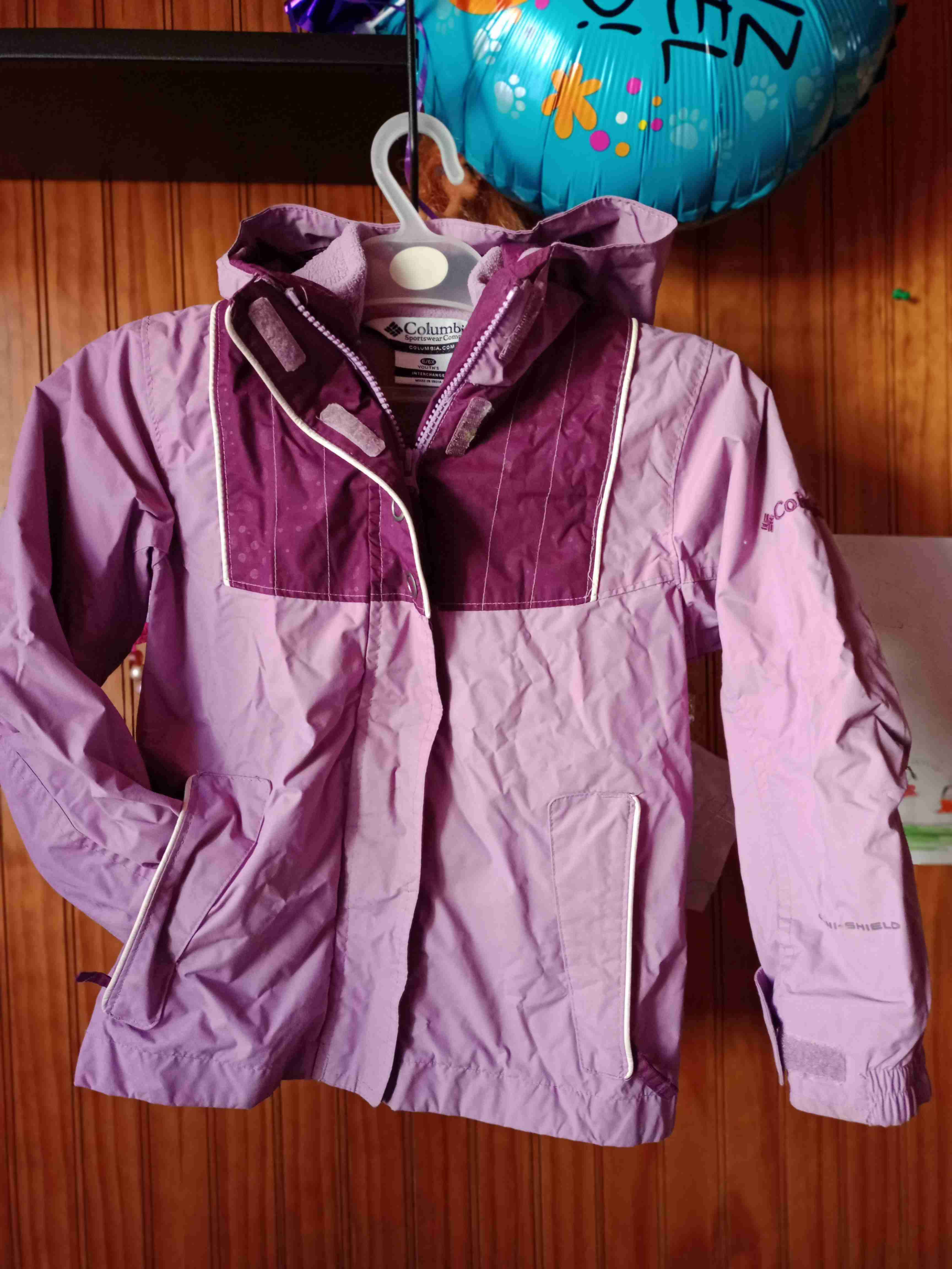 Chaqueta morada Columbia para niña - miniatura 1