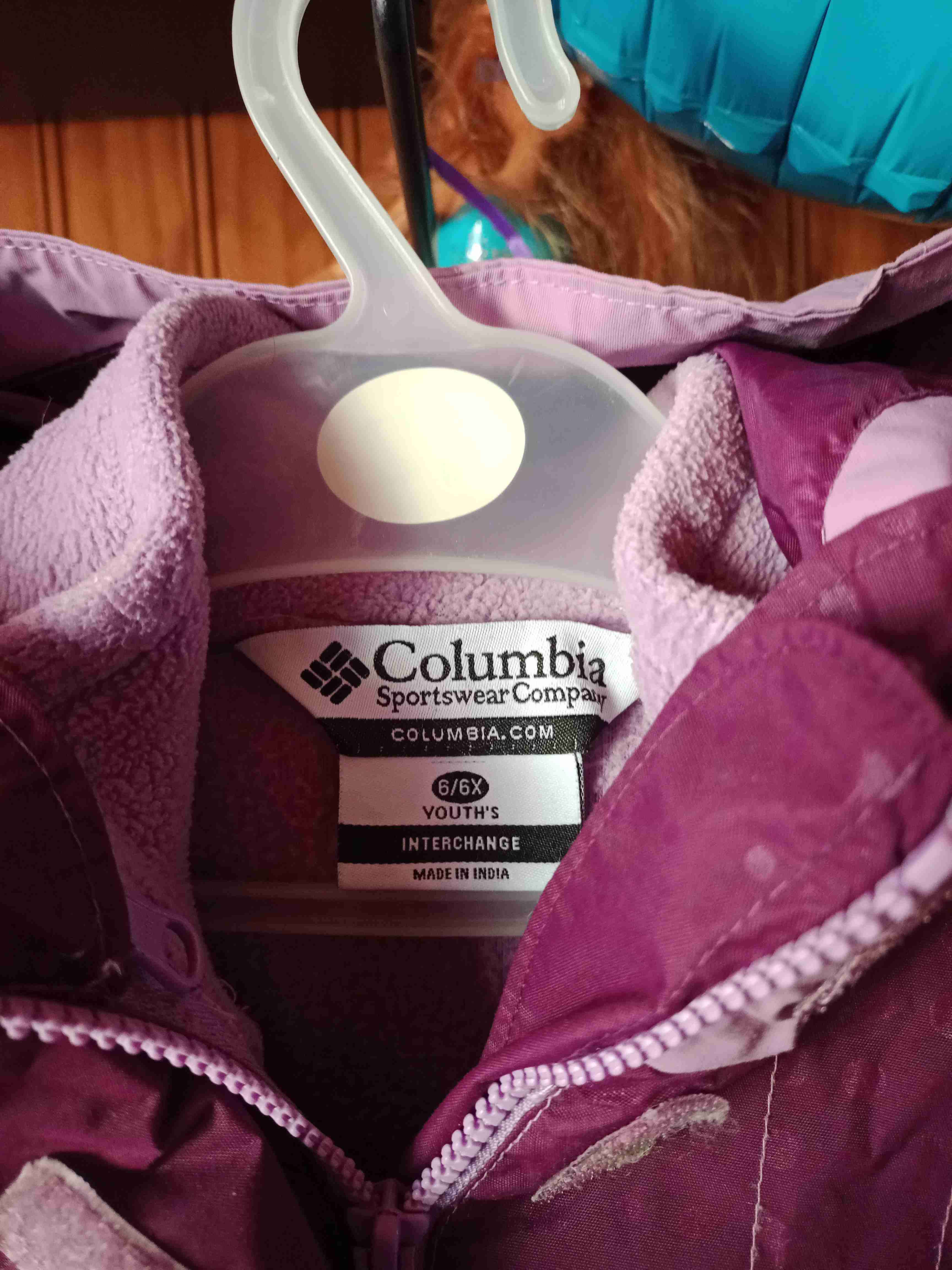 Chaqueta morada Columbia para niña - miniatura 3