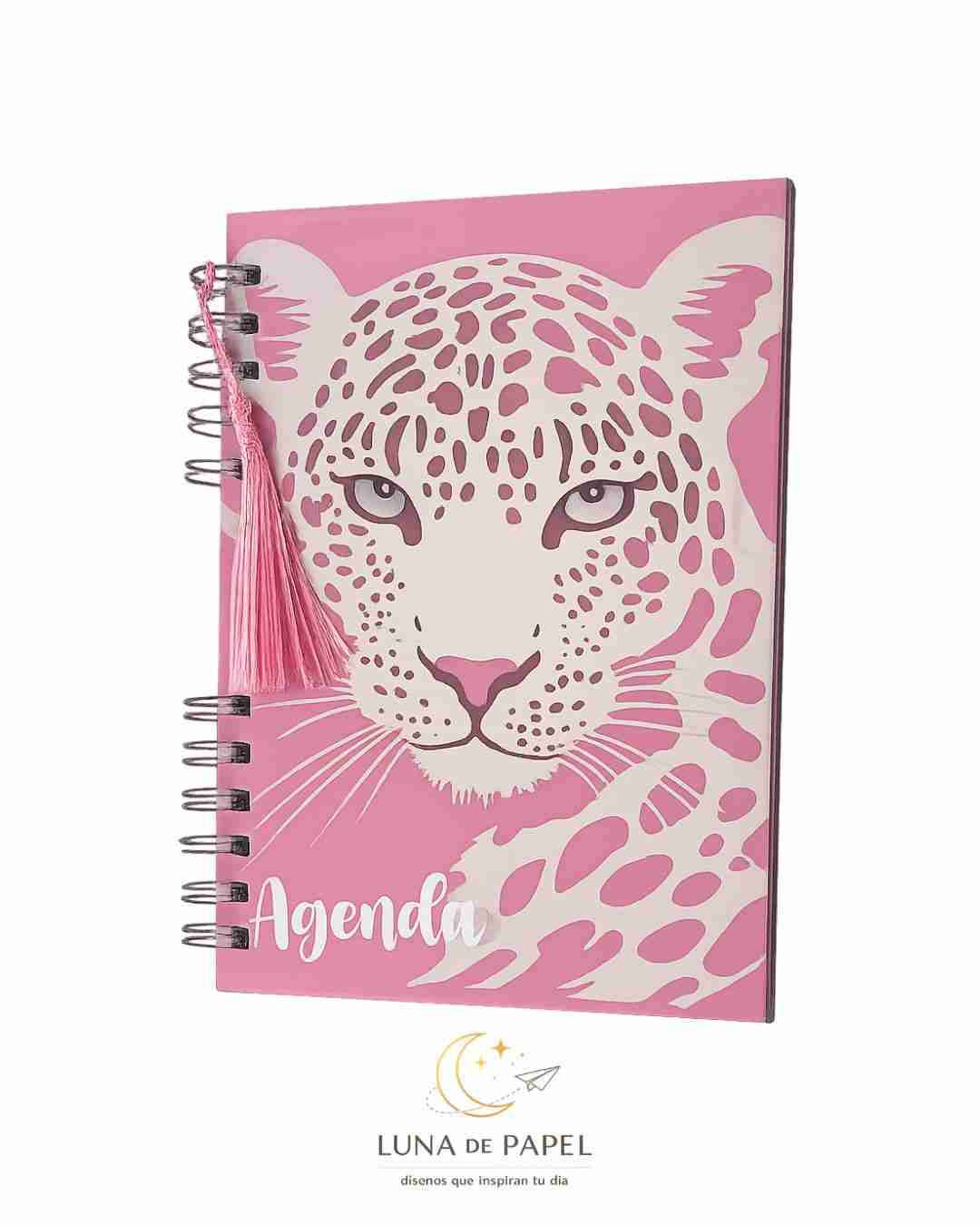 Agenda rosa con diseño de leopardo - miniatura 1