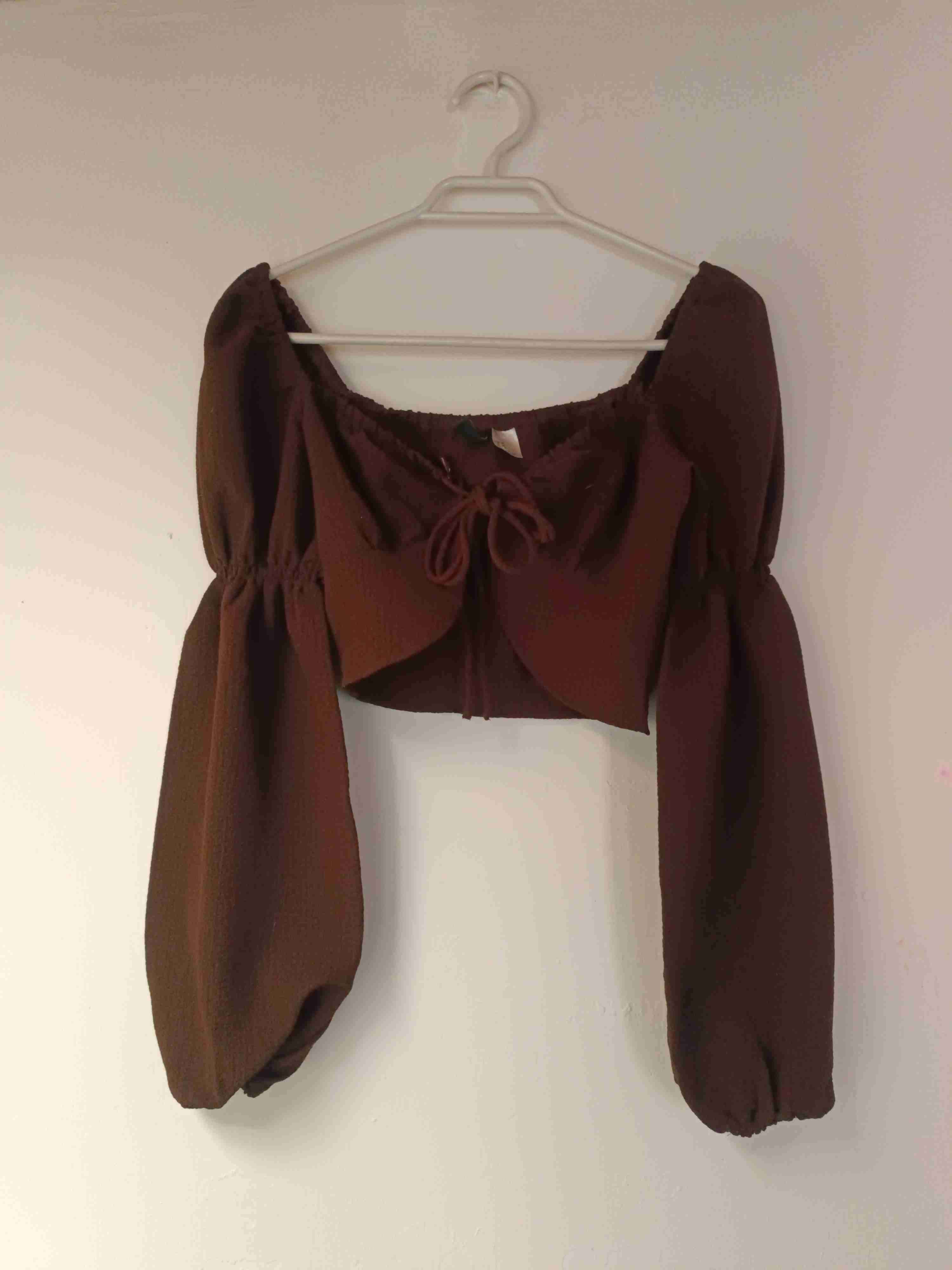 Top corto marrón con lazo - miniatura 1