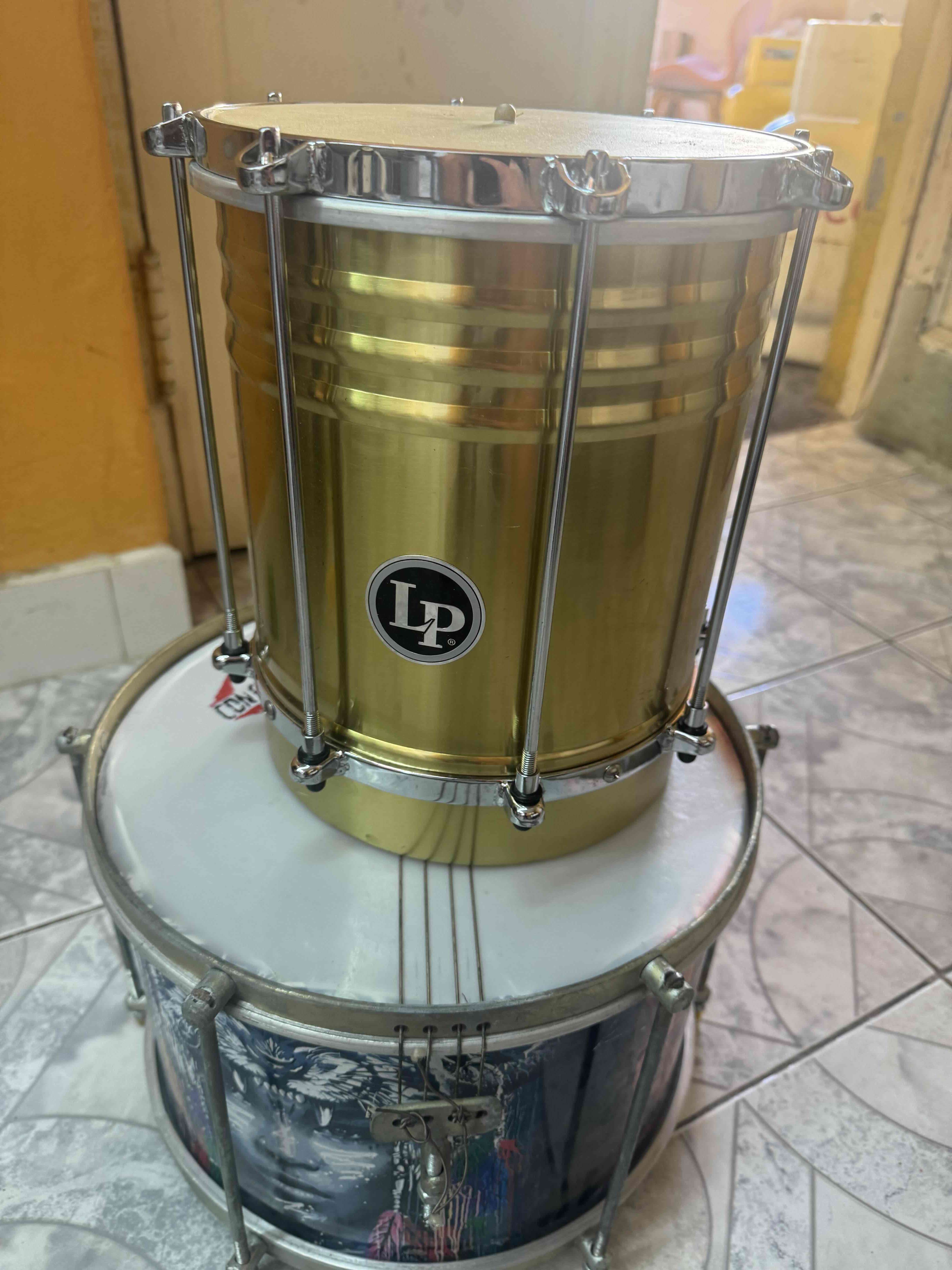 Cuica dorada LP usado para BATUCADA + regalos - miniatura 1