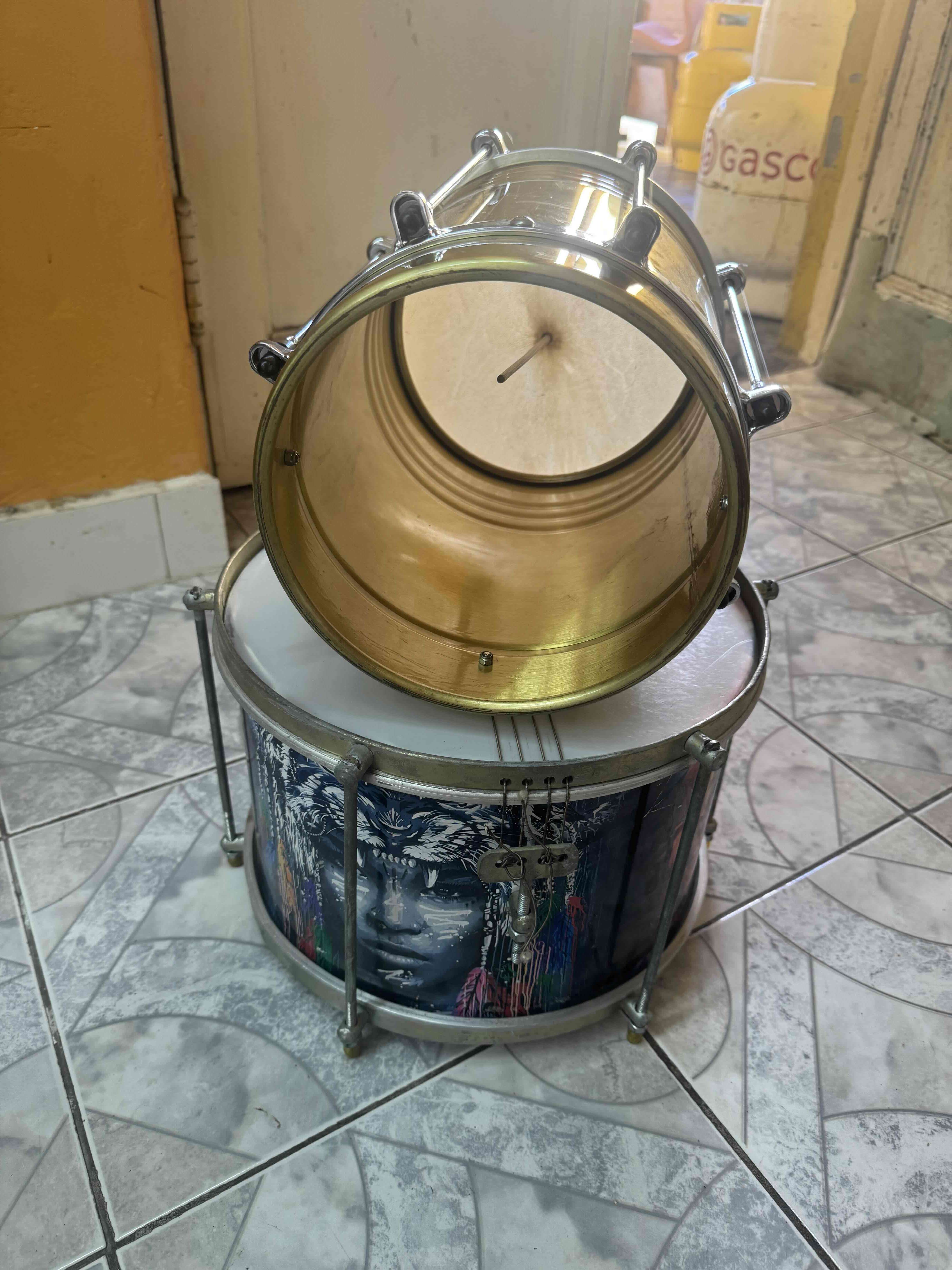 Cuica dorada LP usado para BATUCADA + regalos - miniatura 3