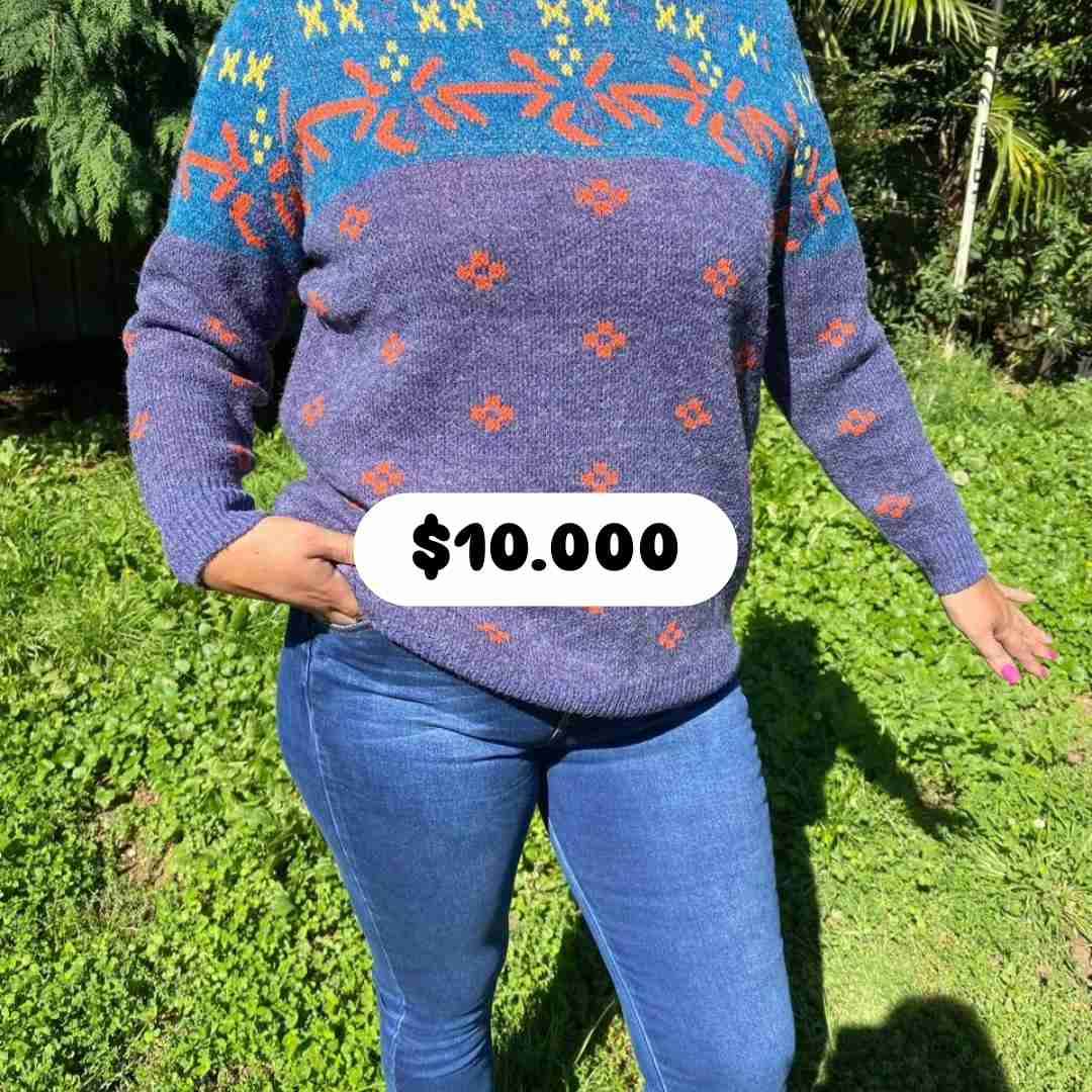 Suéter burdeos con diseño gráfico - miniatura 6