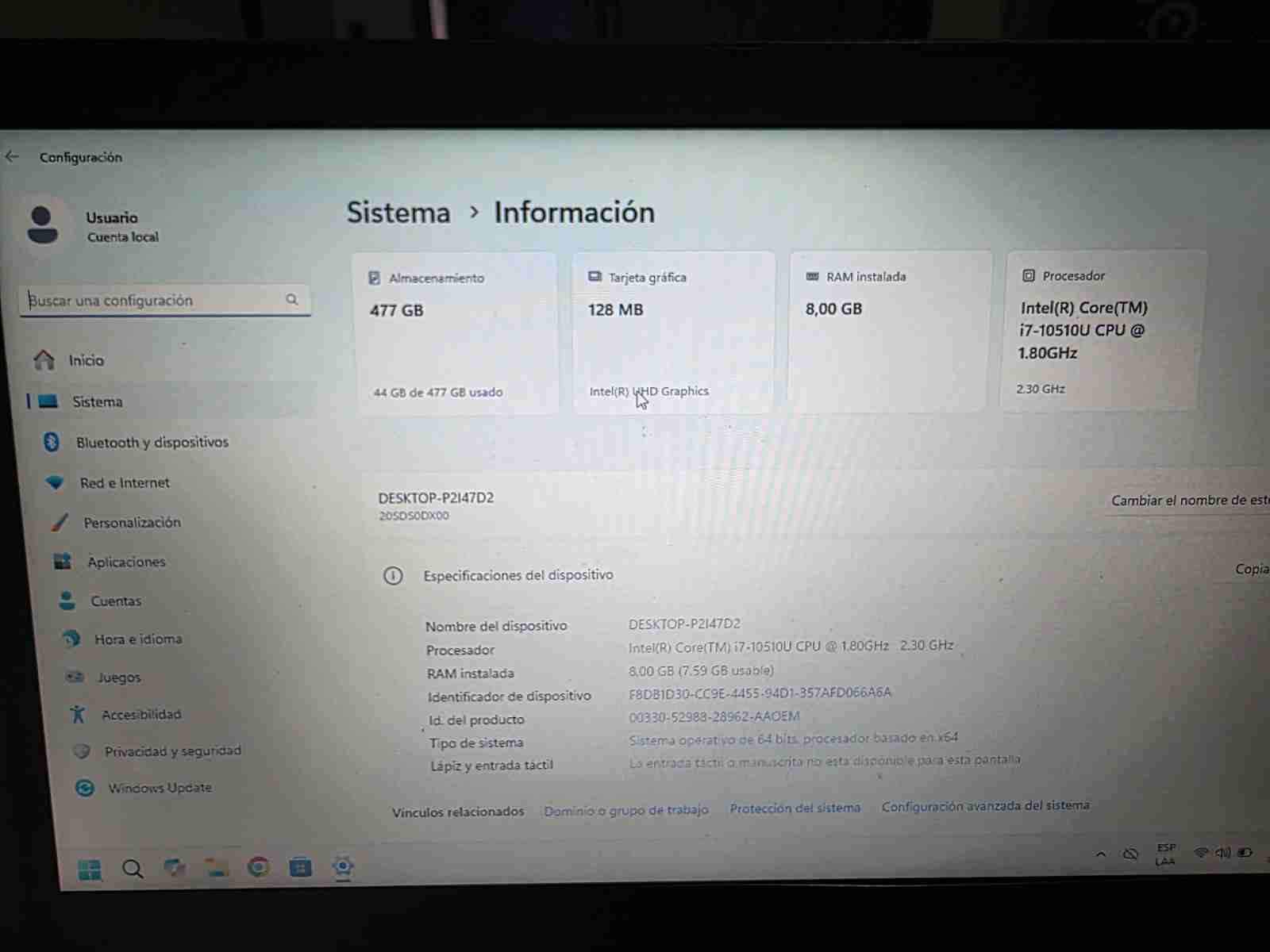Laptop Lenovo x390 i7 8GB RAM - miniatura 2