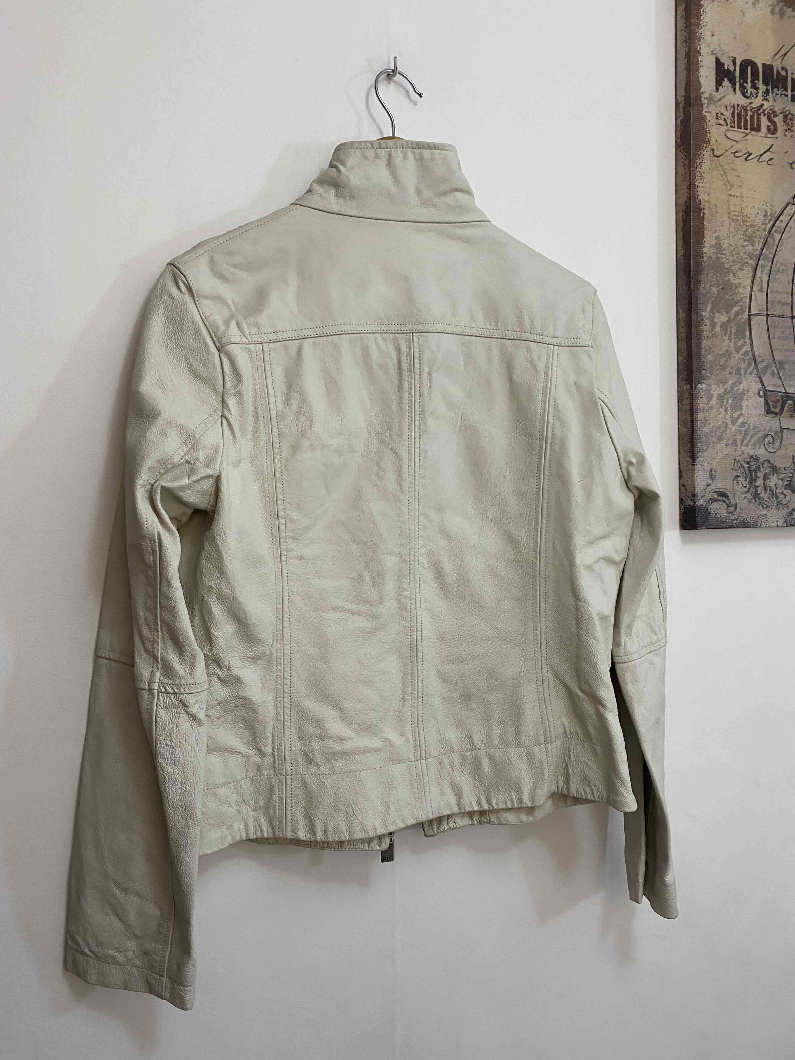 Chaqueta de cuero beige - miniatura 2