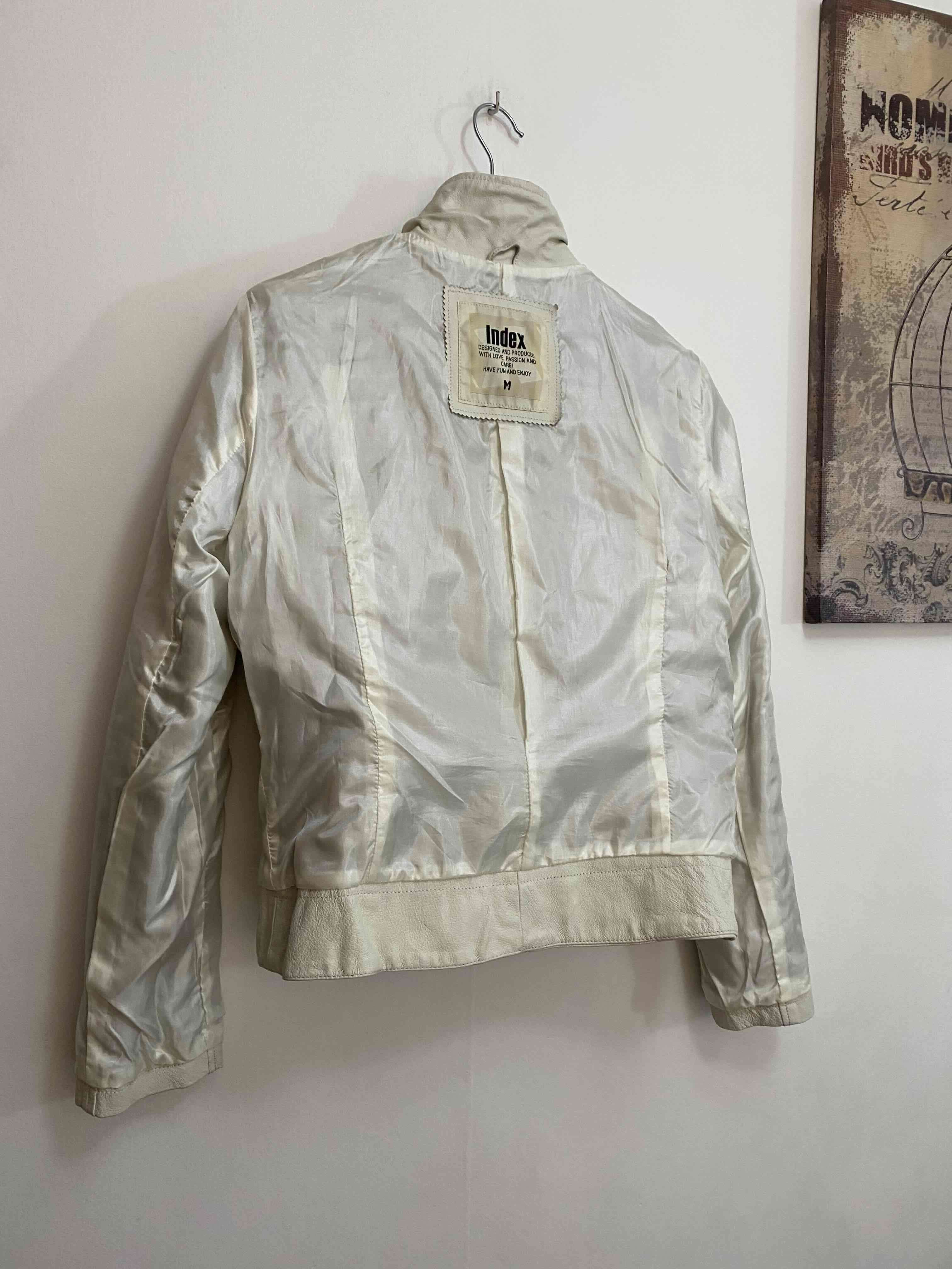 Chaqueta de cuero beige - miniatura 4