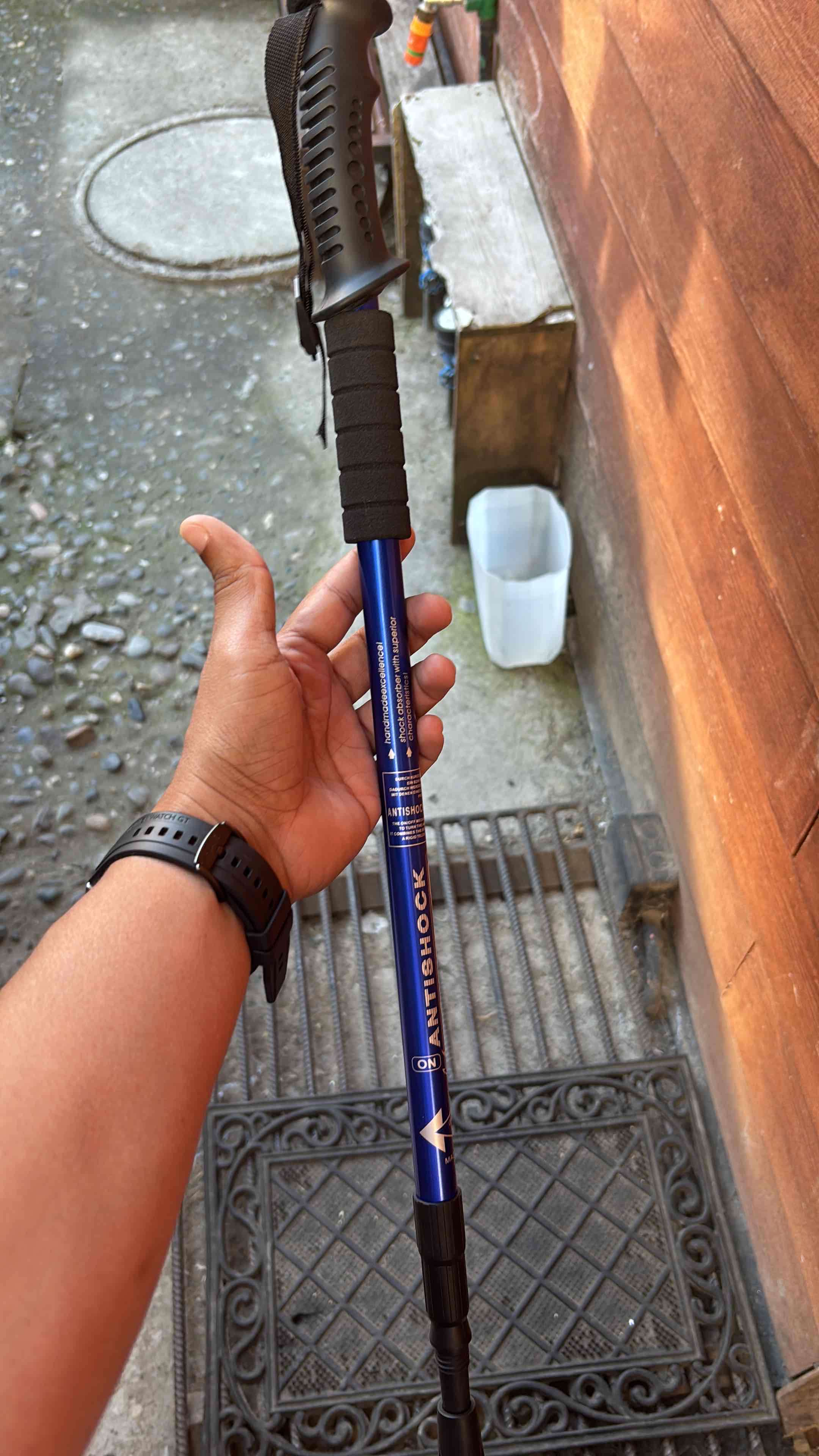 Bastón trekking antishock azul - 1