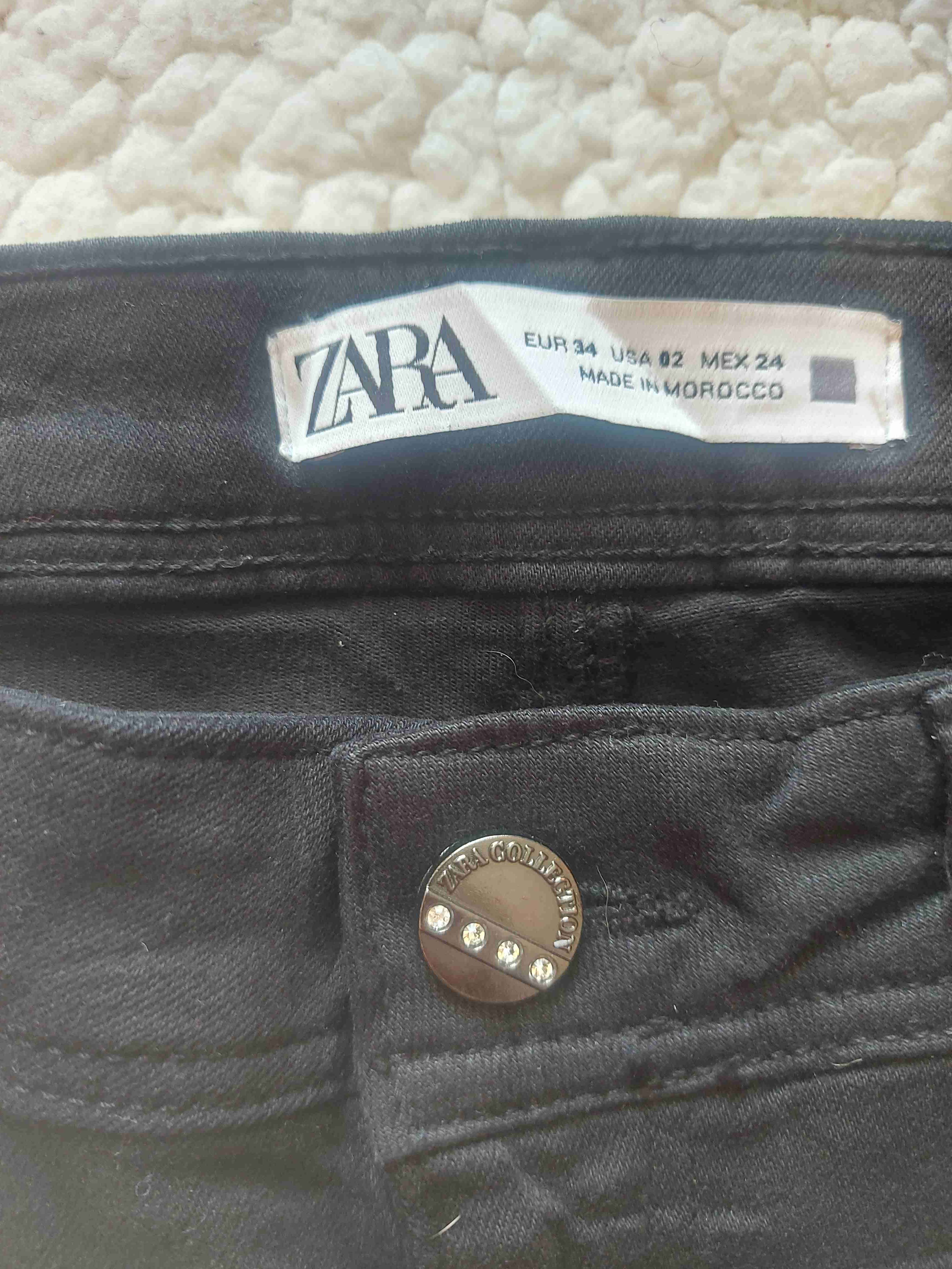 Jeans Zara negros talla 34, Skini tiro alto - miniatura 5