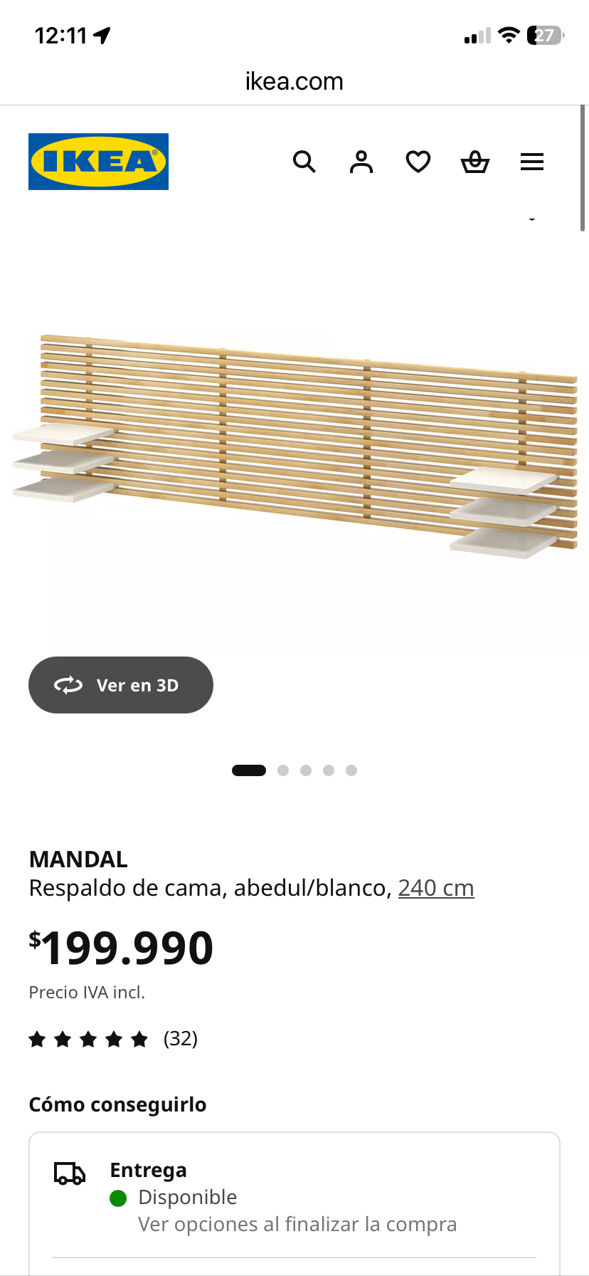 Cabecero de madera dé abseil IKEA - miniatura 6
