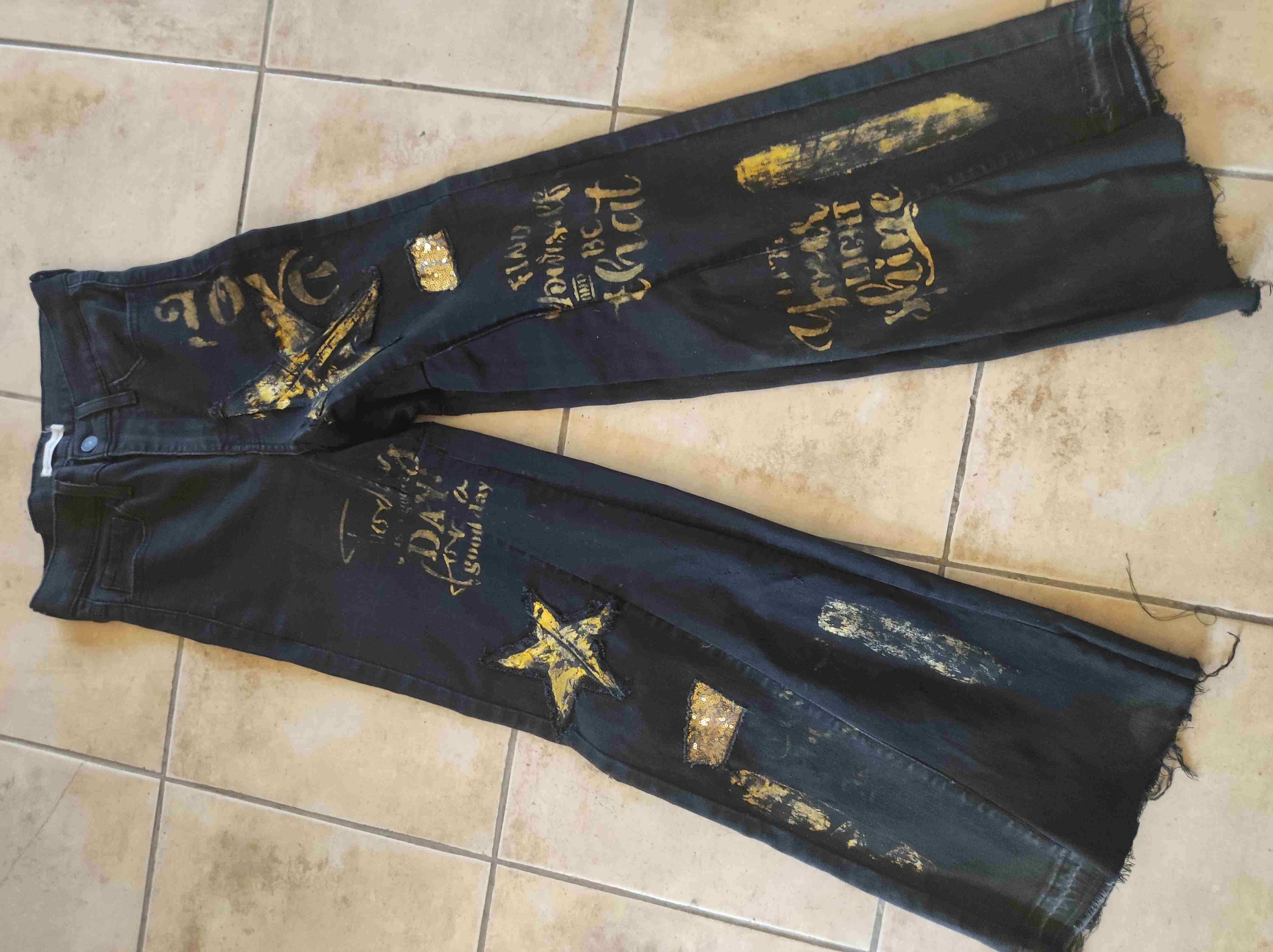 Jeans mujer celestes con estrellas - miniatura 2