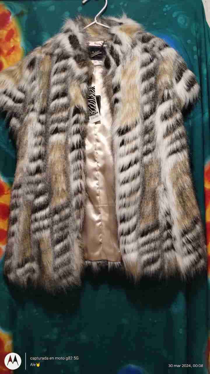 Chaqueta de piel sintética animal print - 1